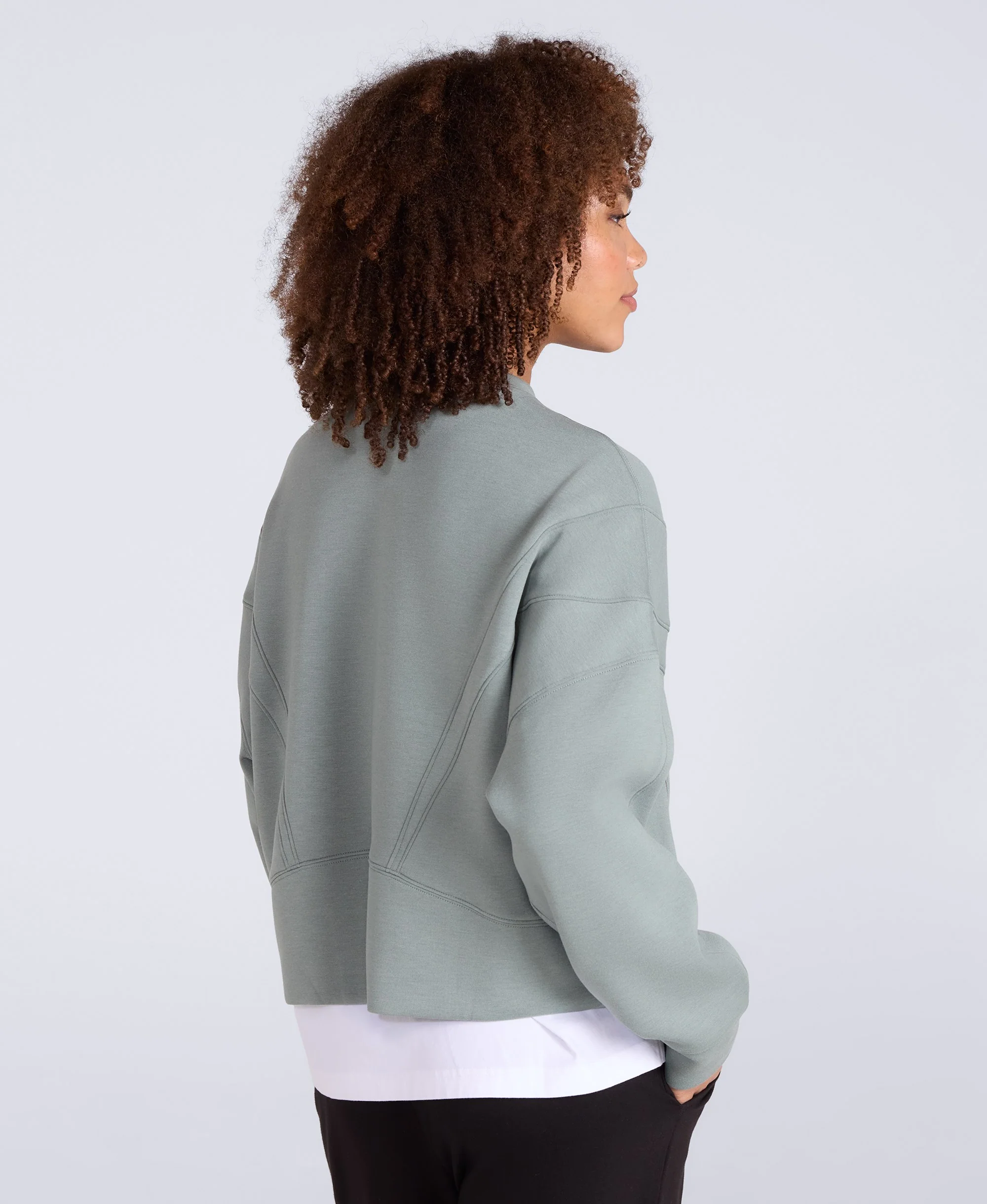 Active Womens Crop Sweatshirt - Pale Green - Image 3