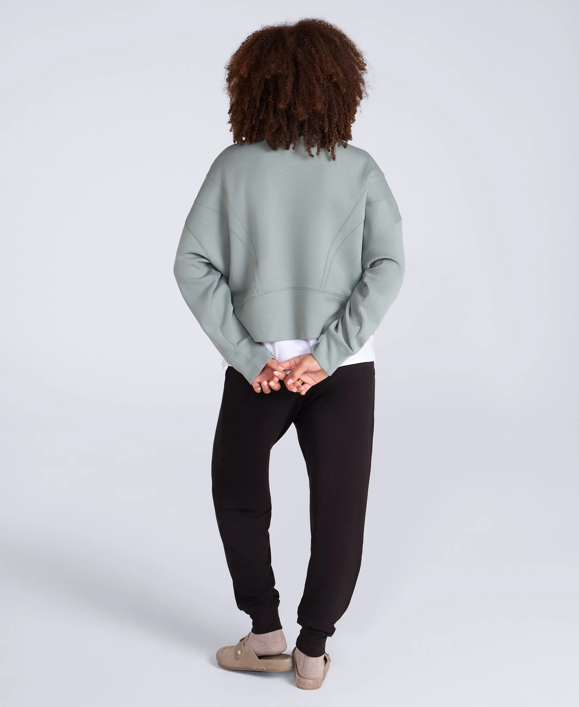 Active Womens Crop Sweatshirt - Pale Green - Image 4