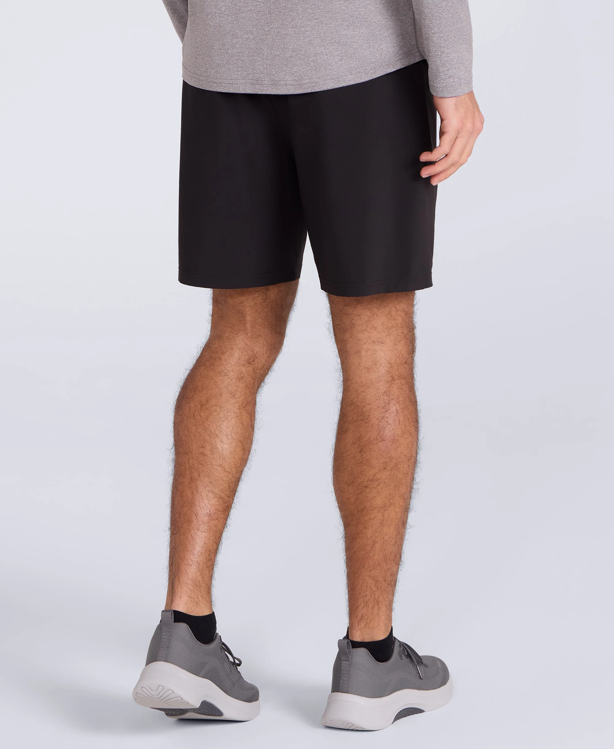 Albie Mens Stretch Active Shorts - Black - Image 3