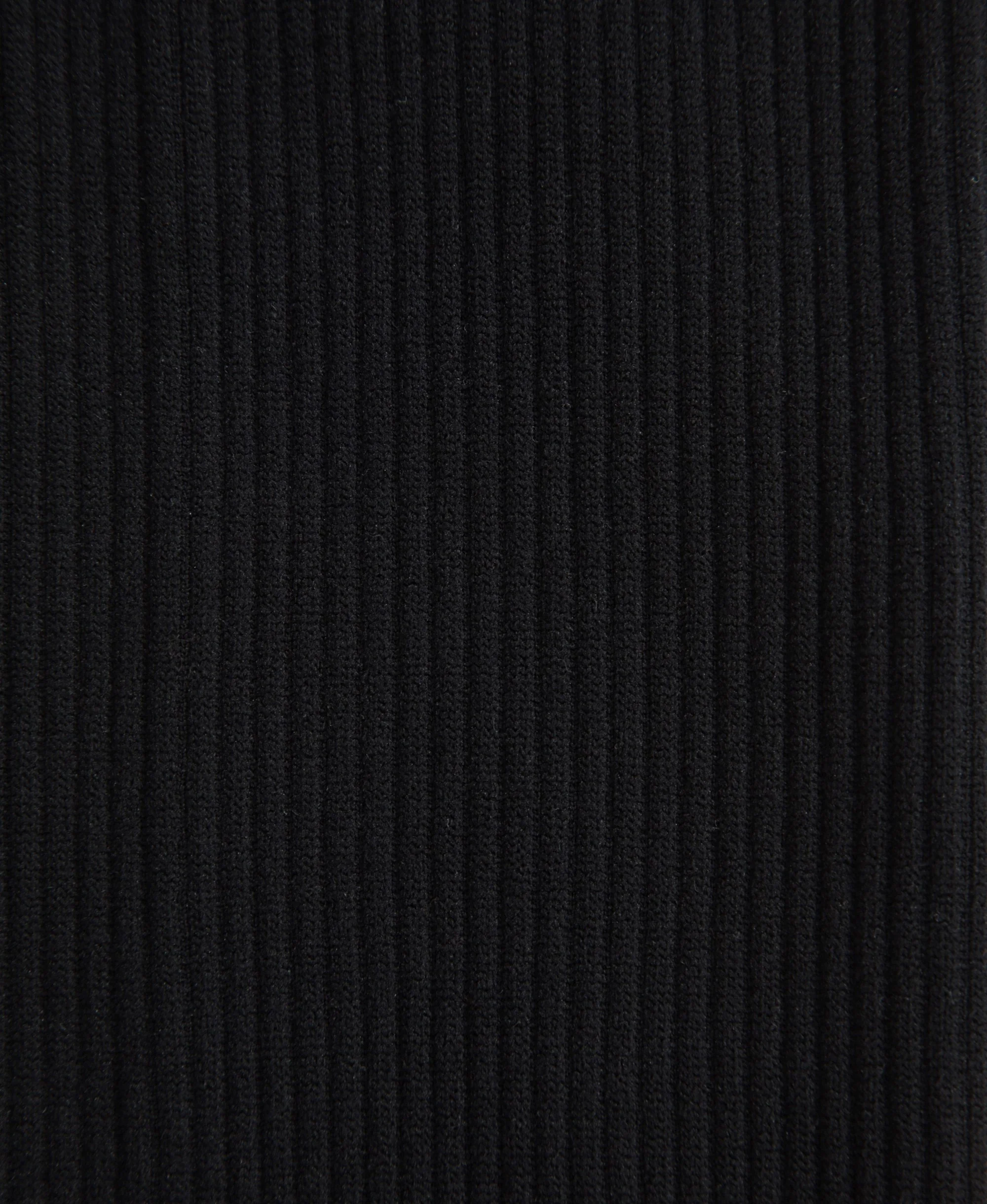 Fleece Lined Ribbed Womens Leggings - Black - Image 5