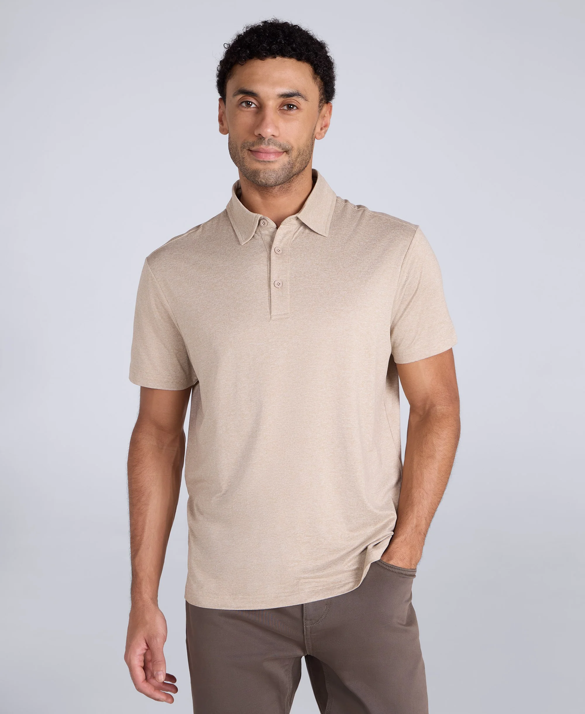 Animal Mens Super Soft Polo Shirt - Light Grey