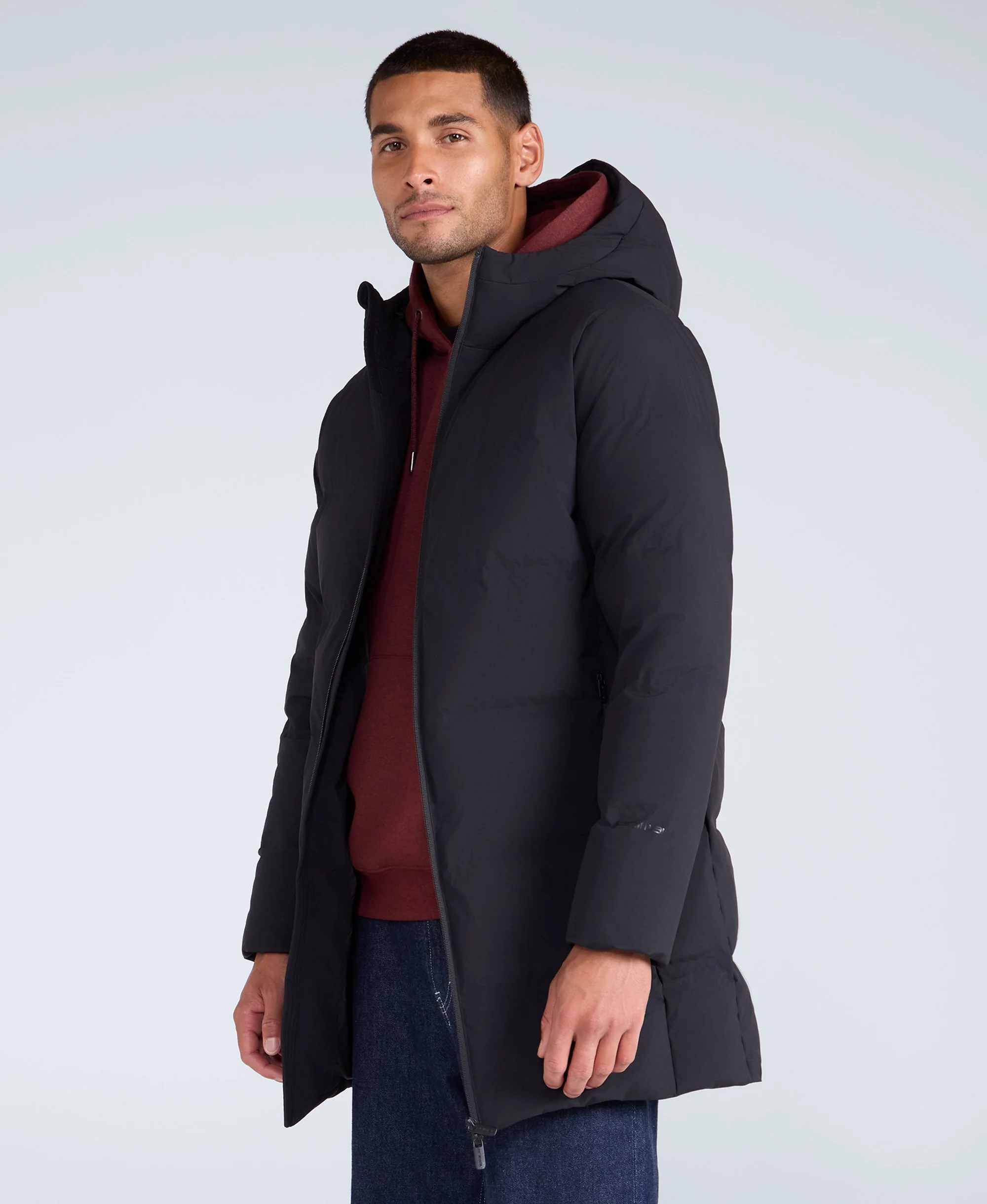 Mens Tech Down Heat Sealed Coat - Black - Image 3