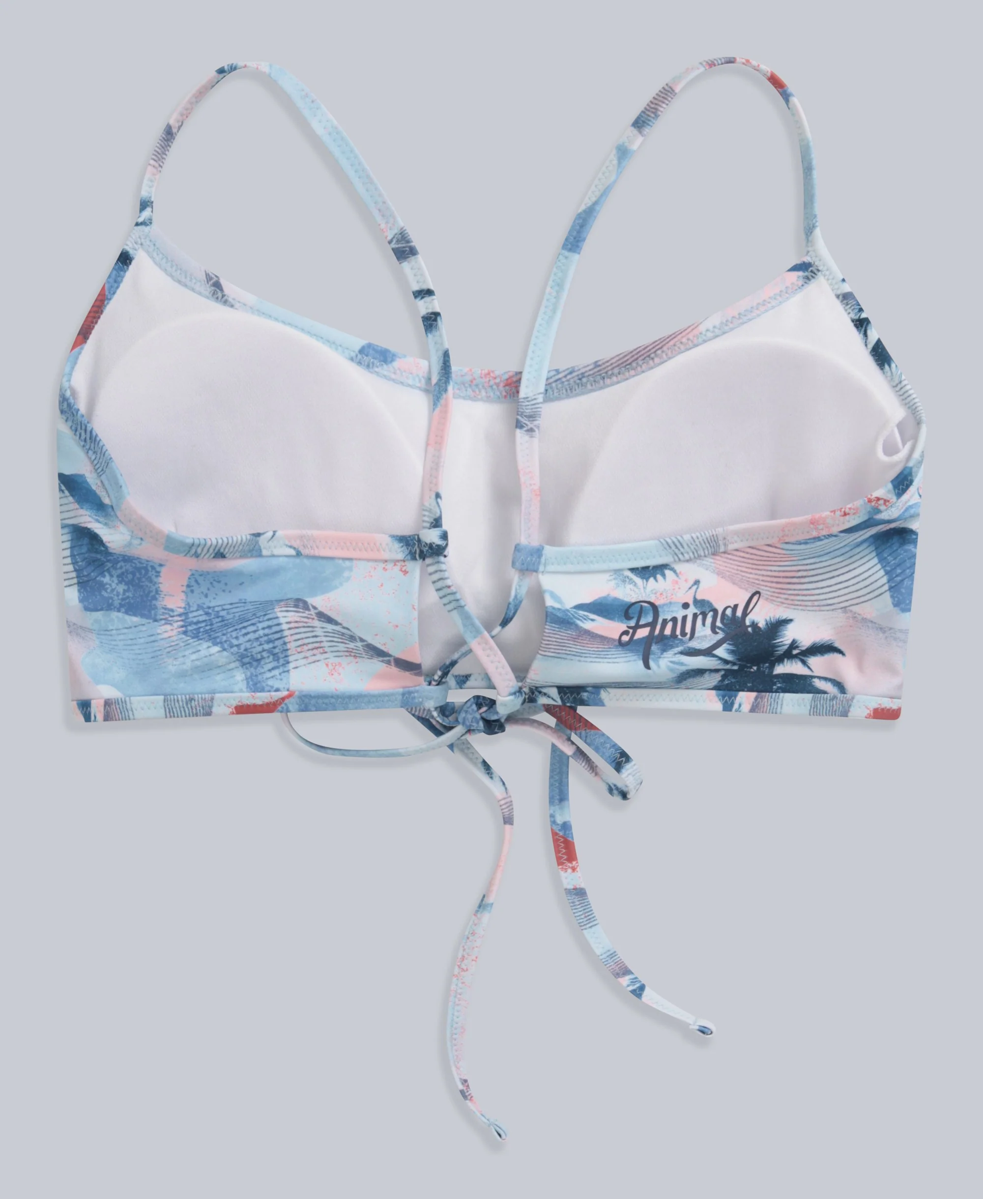 Atlantic Womens Printed Tie Back Bikini Top - Pale Blue - Image 7