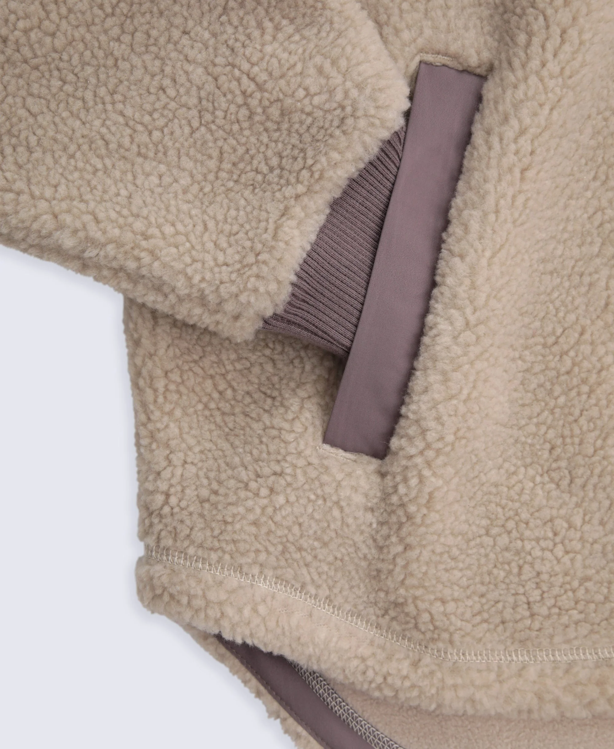 Bonnie Womens Trim Borg Jacket - Dark Beige - Image 10