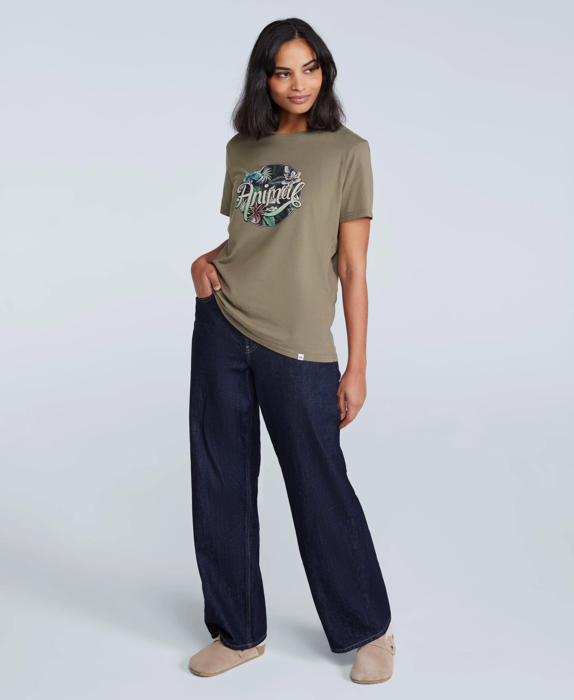 Canopy Carina Womens T-Shirt - Khaki - Image 2