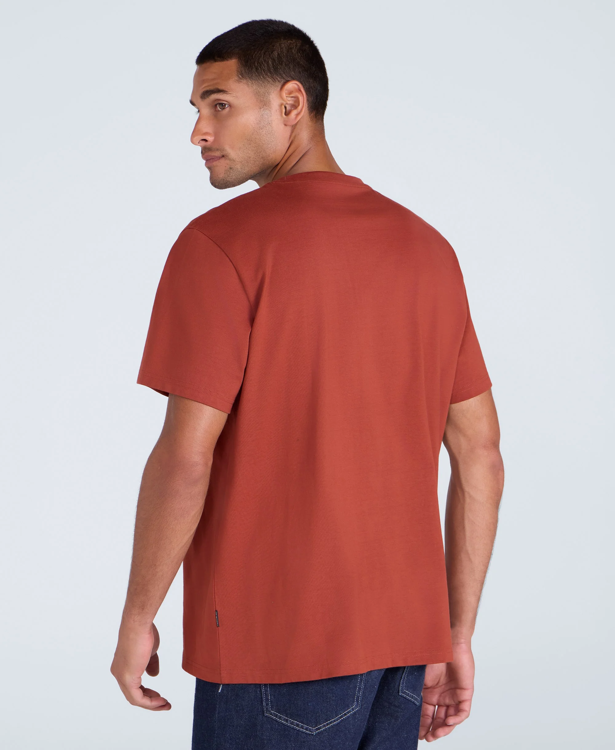 Chase Mens Plain Relaxed T-Shirt - Orange - Image 3