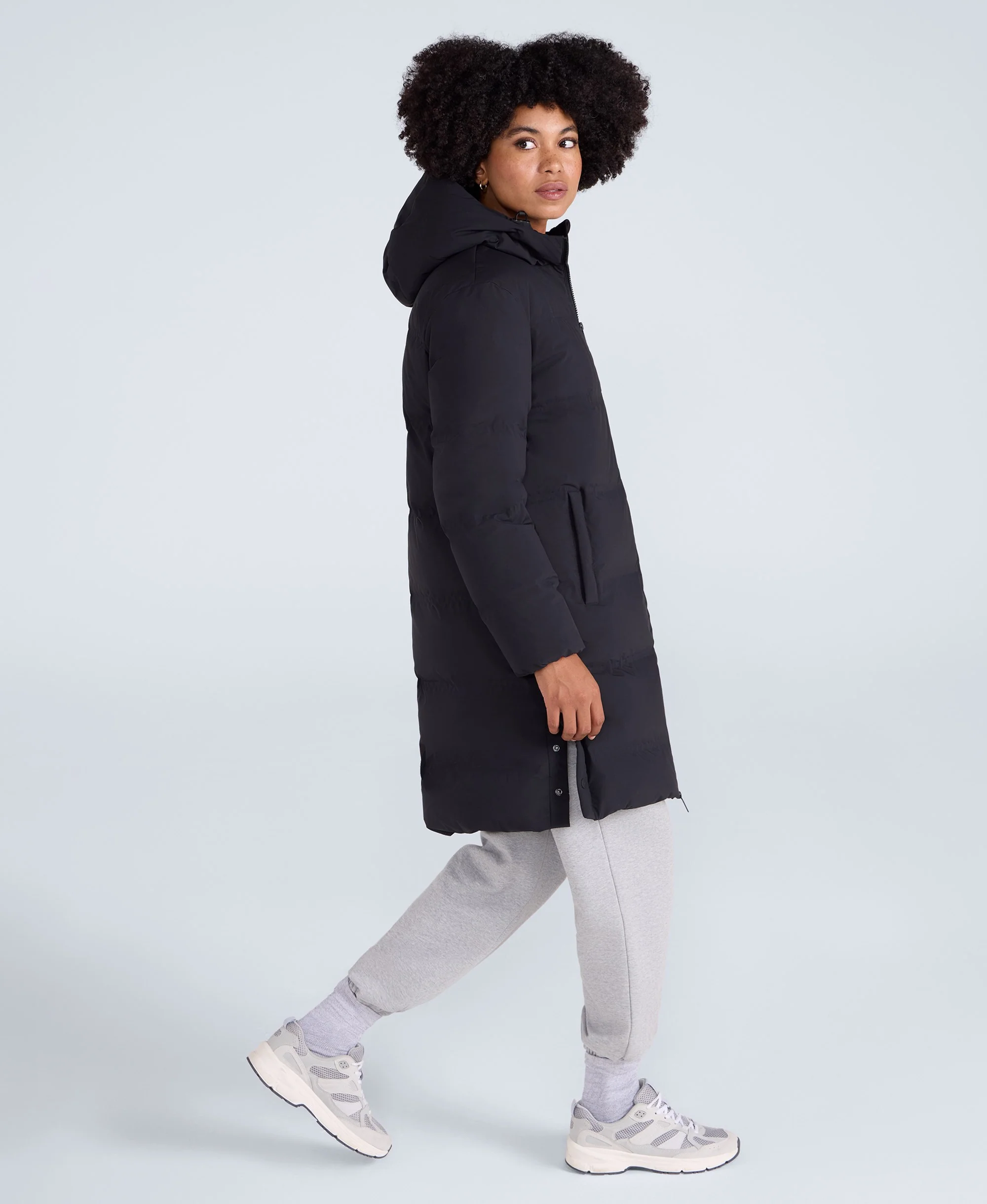Cosi Cloud Womens Mid Length Down Coat - Black - Image 3