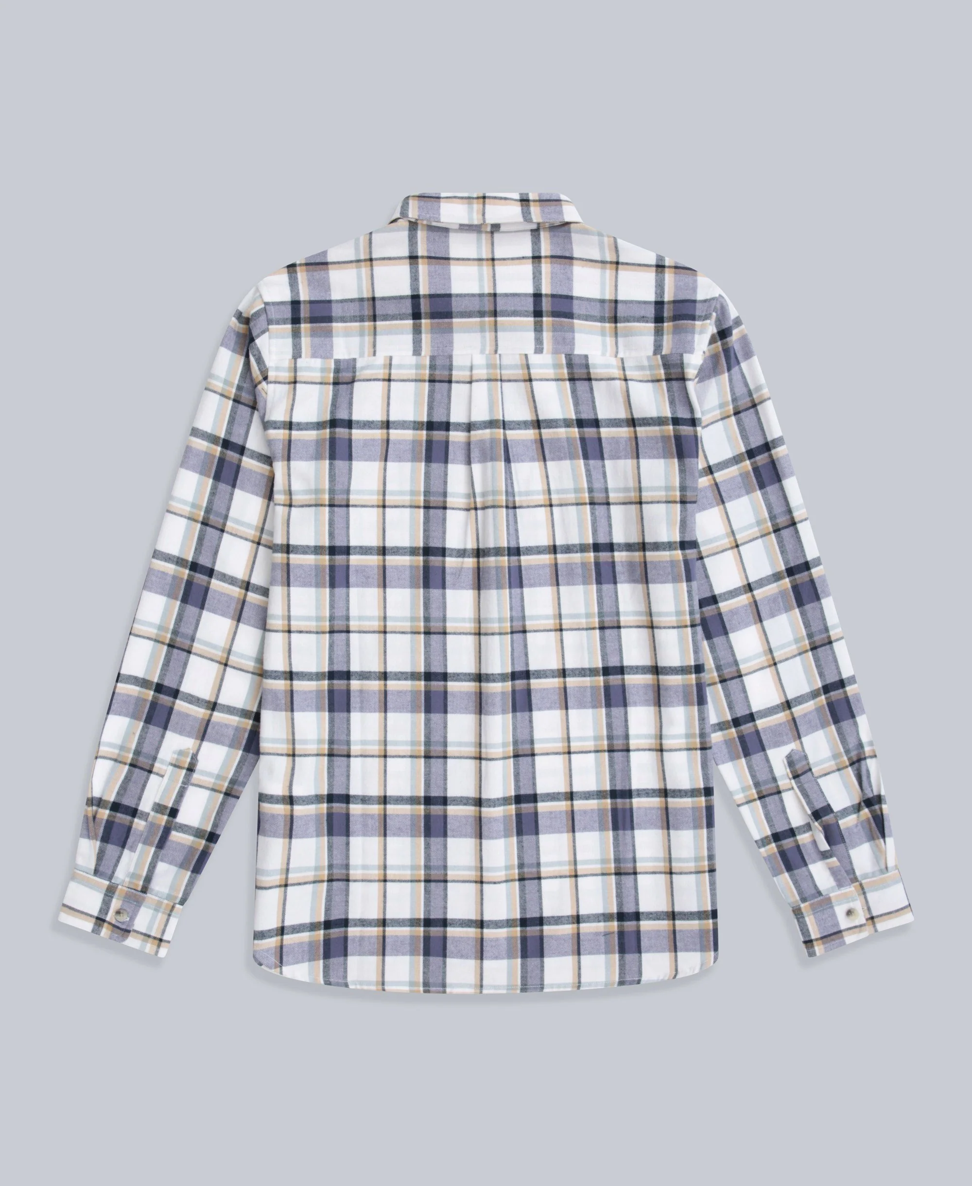 Cove Mens Flannel Shirt - Beige - Image 6