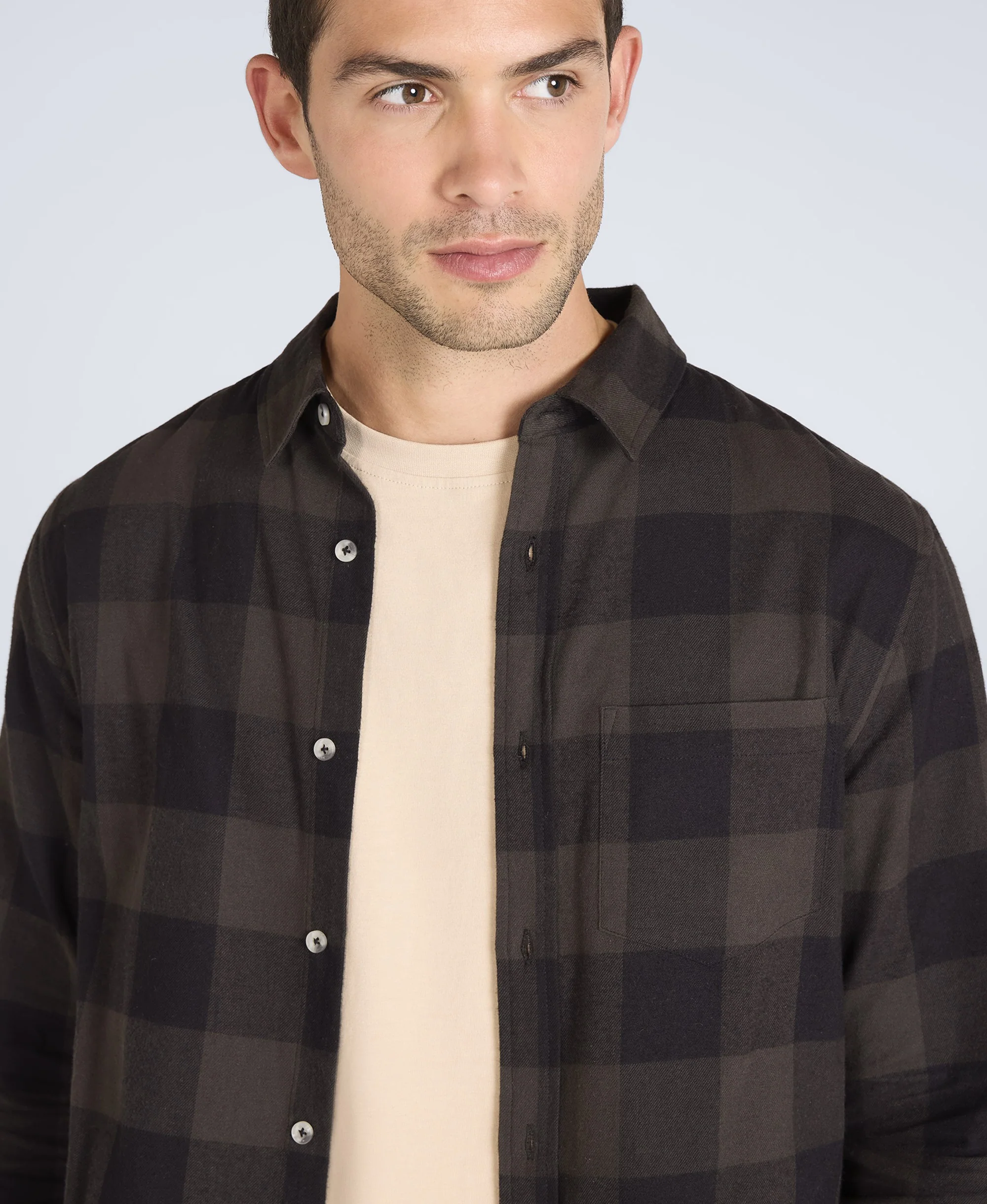 Cove Mens Flannel Shirt - Black - Image 2