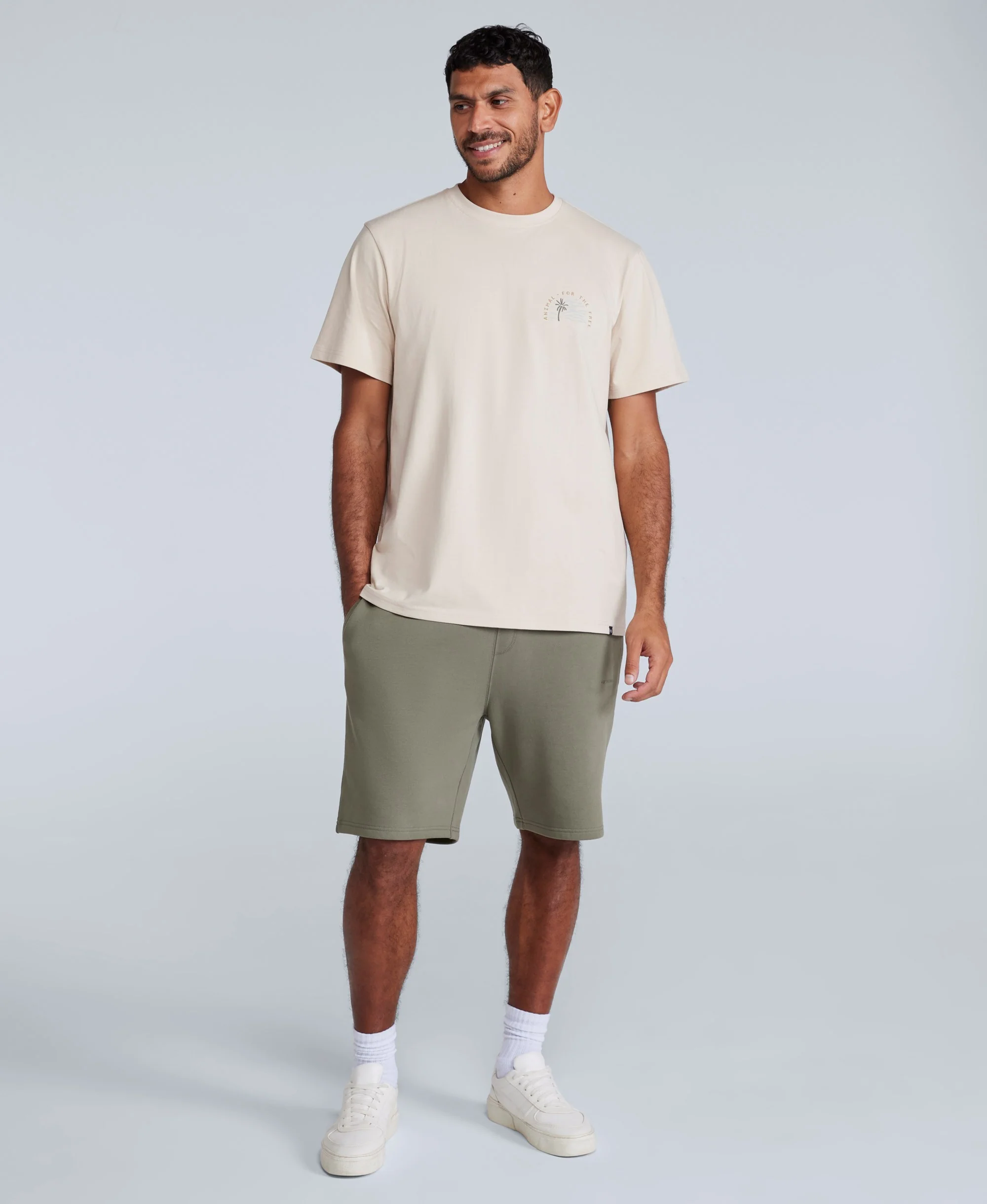Driver Mens Jogger Shorts - Khaki - Image 3