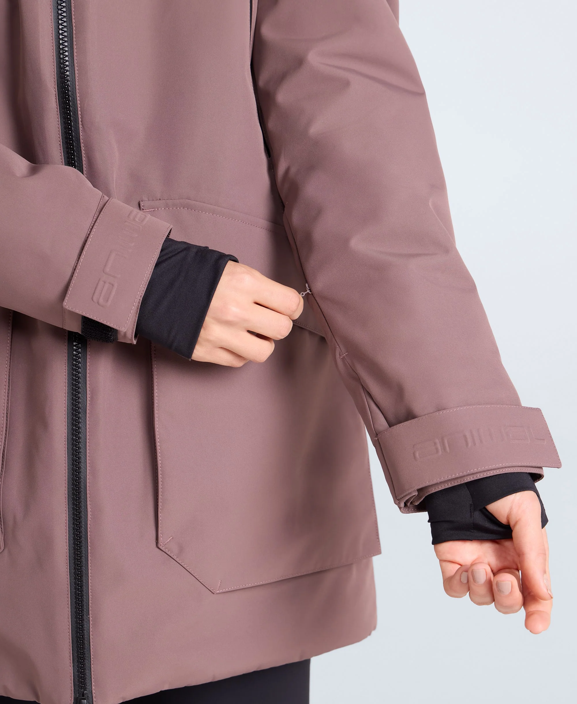 Echo Womens Waterproof Ski Jacket - Brown - Image 3
