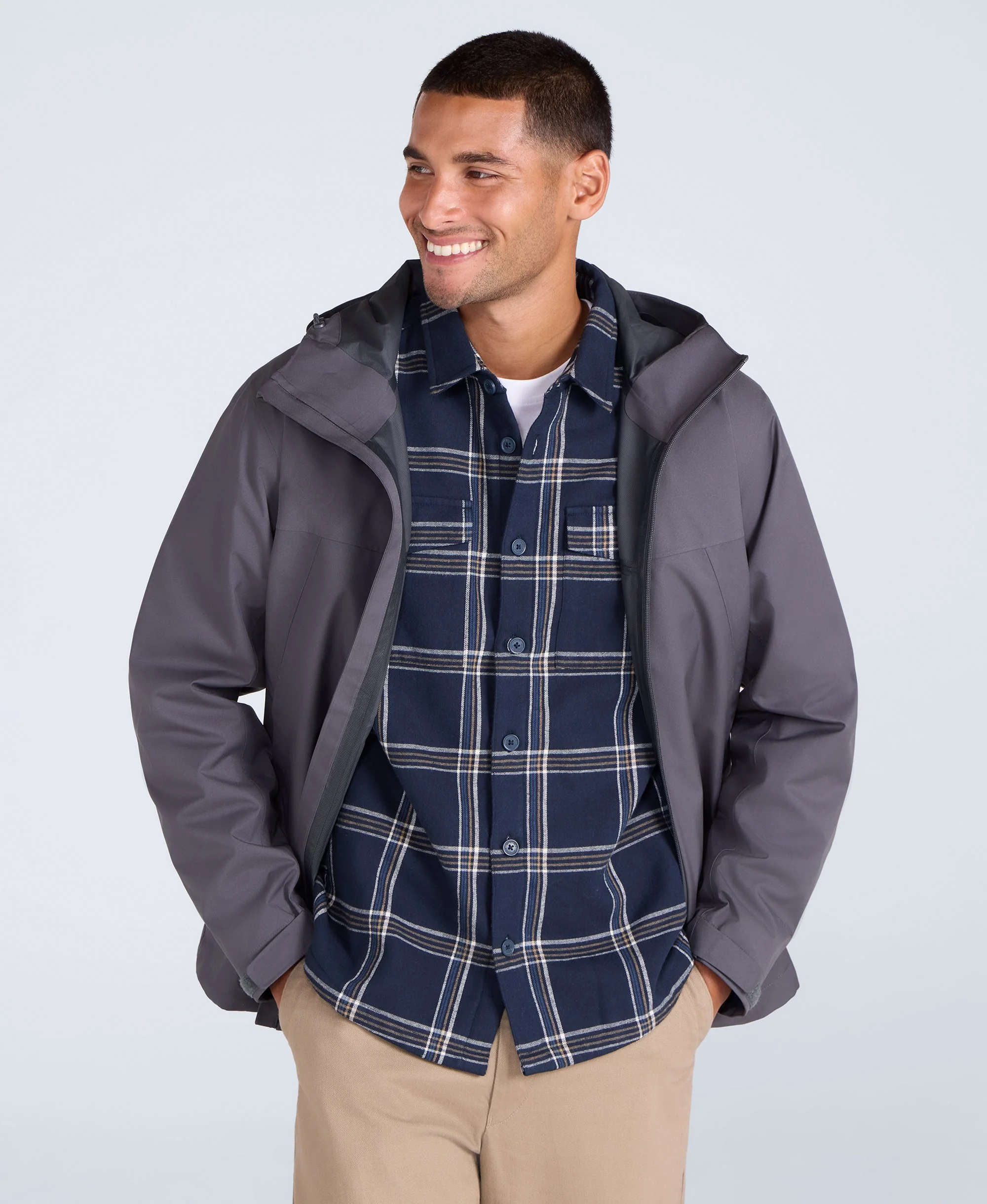Elements Mens 2.5 Layer Waterproof Jacket - Dark Grey - Image 3