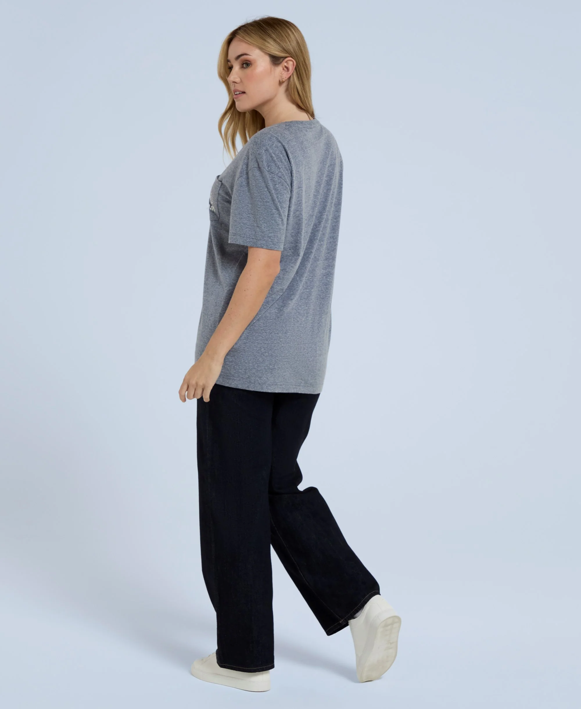 Elena Womens Pocket T-Shirt - Navy - Image 3