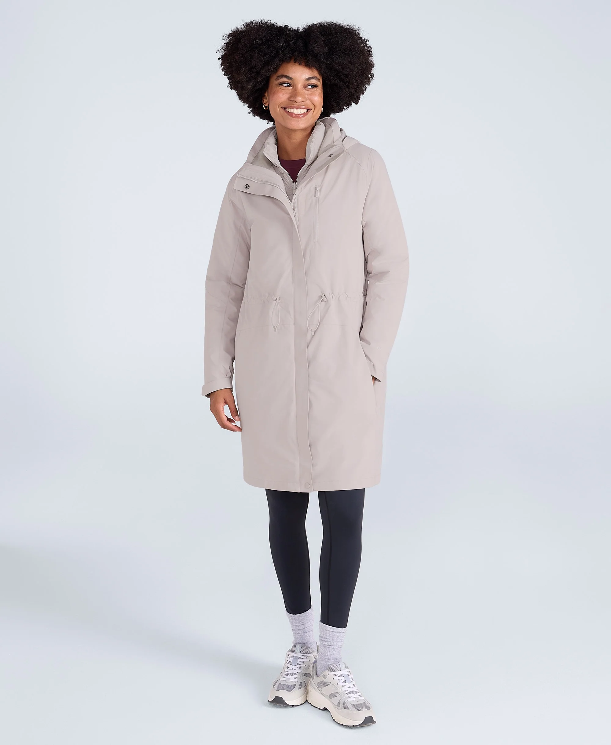 Evie Womens Waterproof 3 in 1 Padded Jacket - Cream - Image 2