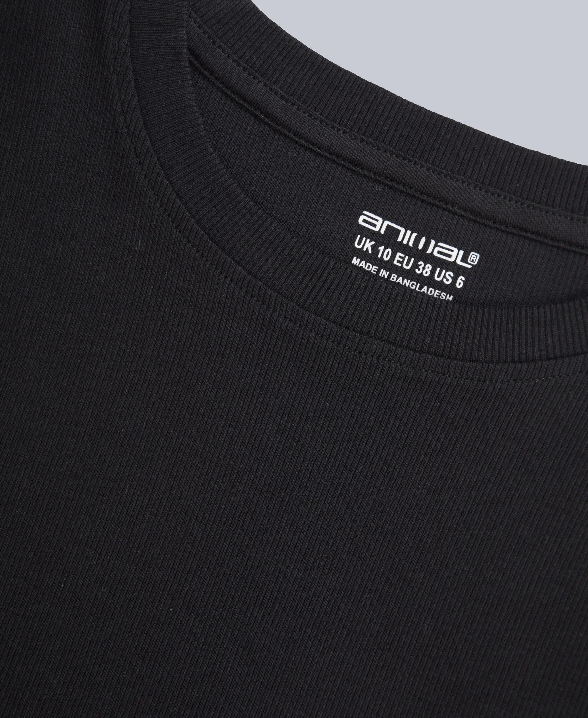 Evo Women's Ribbed T-Shirt - Black - Image 7