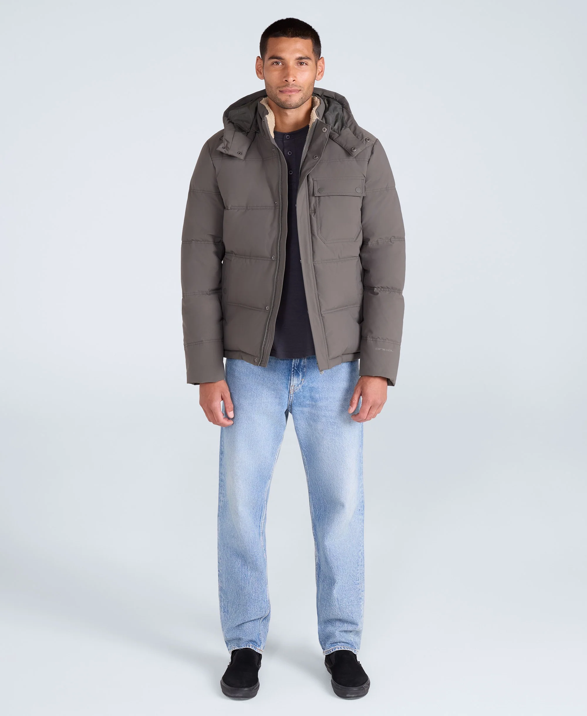 Fistral Mens Padded Jacket - Khaki - Image 3