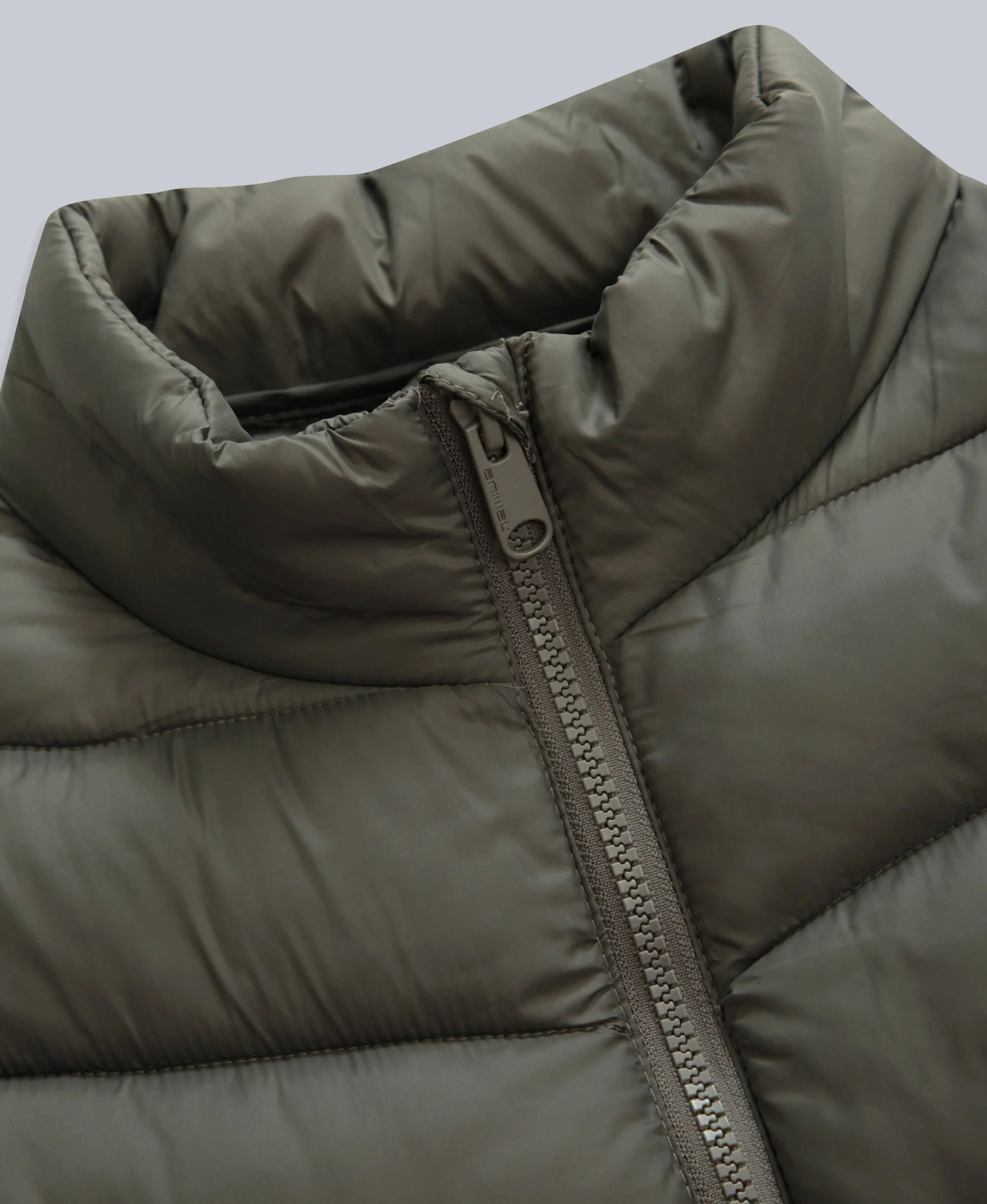 Frankie Womens Longline Padded Jacket - Dark Khaki - Image 3
