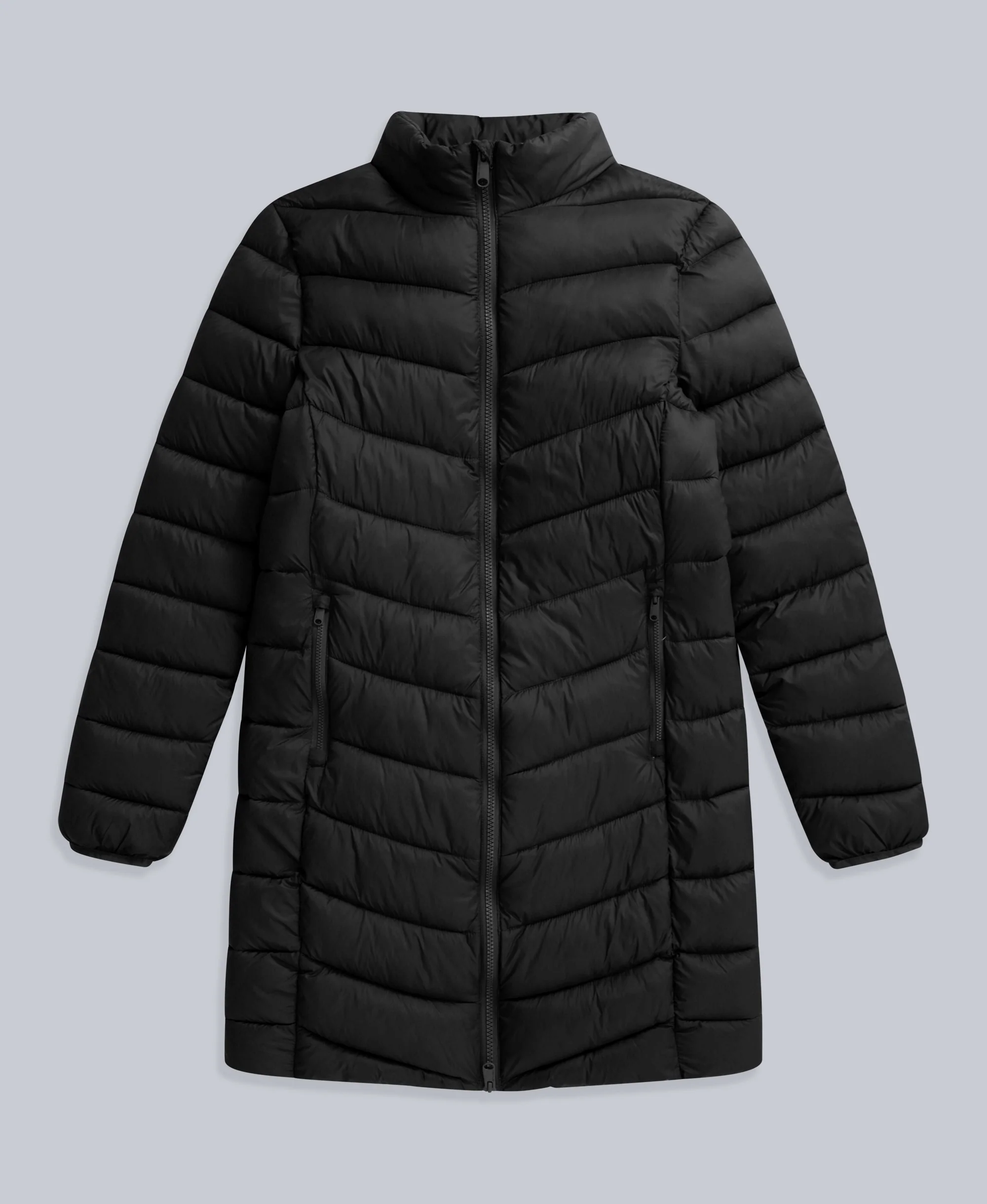 Frankie Womens Longline Padded Jacket - Jet Black