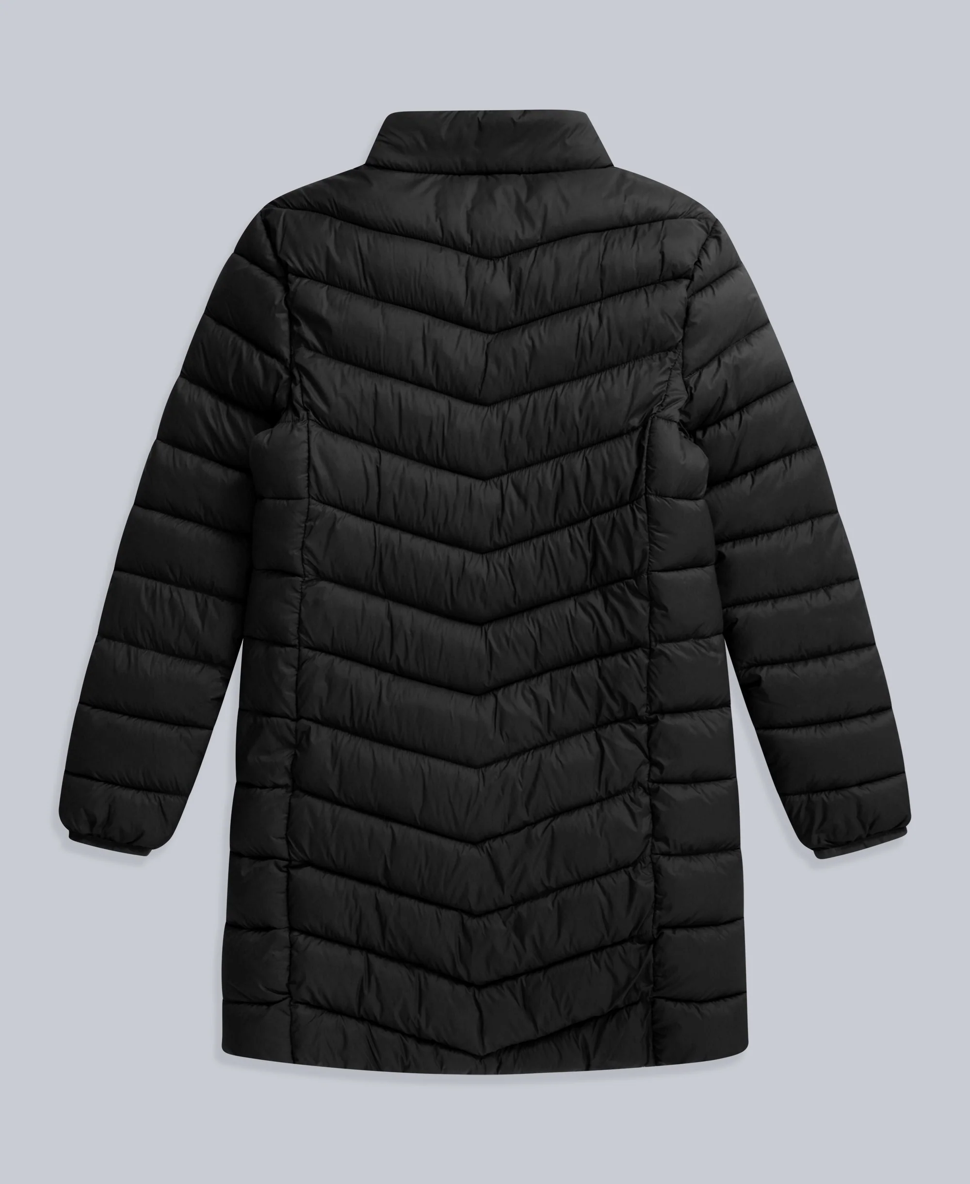 Frankie Womens Longline Padded Jacket - Jet Black - Image 2