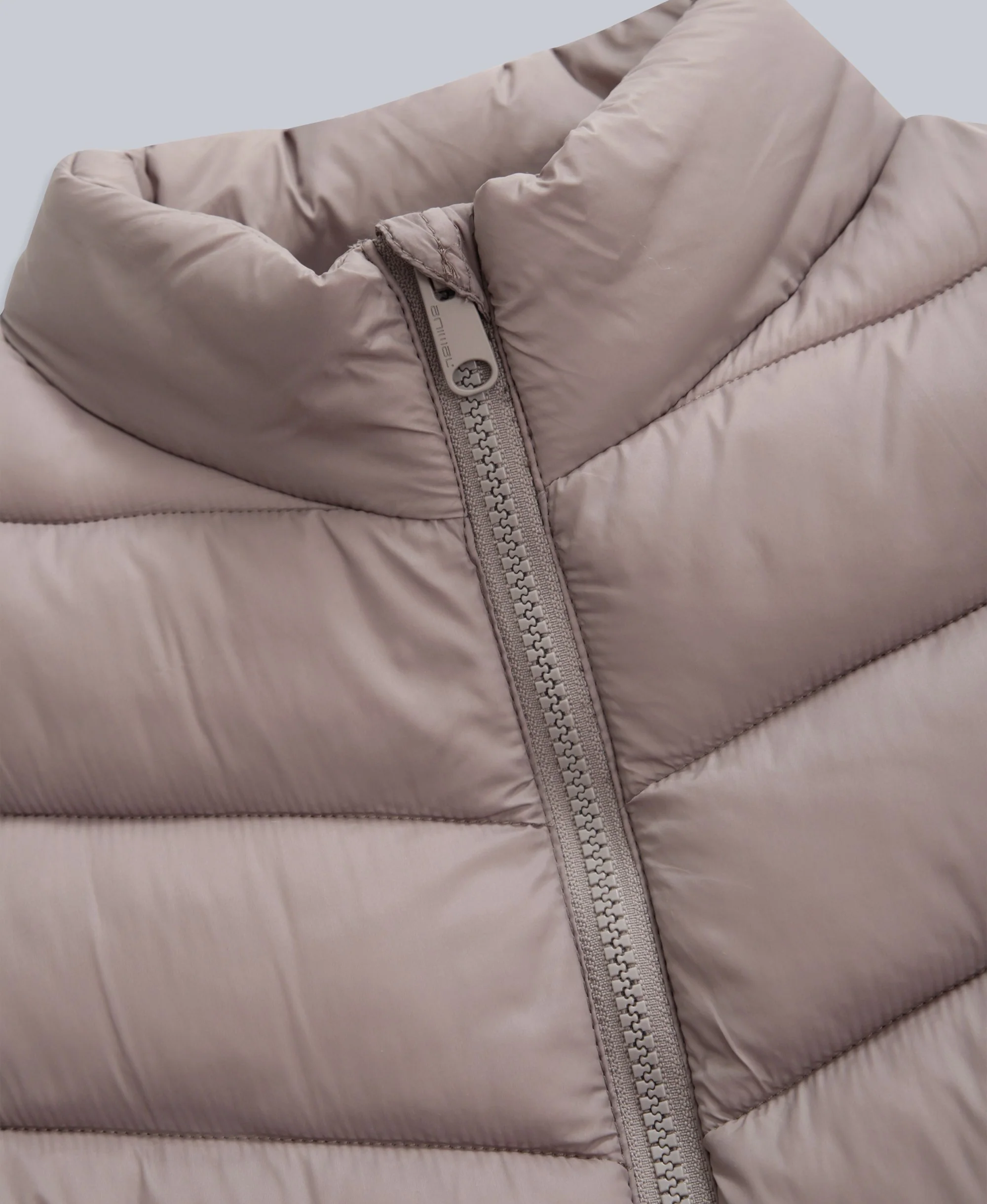 Frankie Womens Longline Padded Jacket - Taupe - Image 3