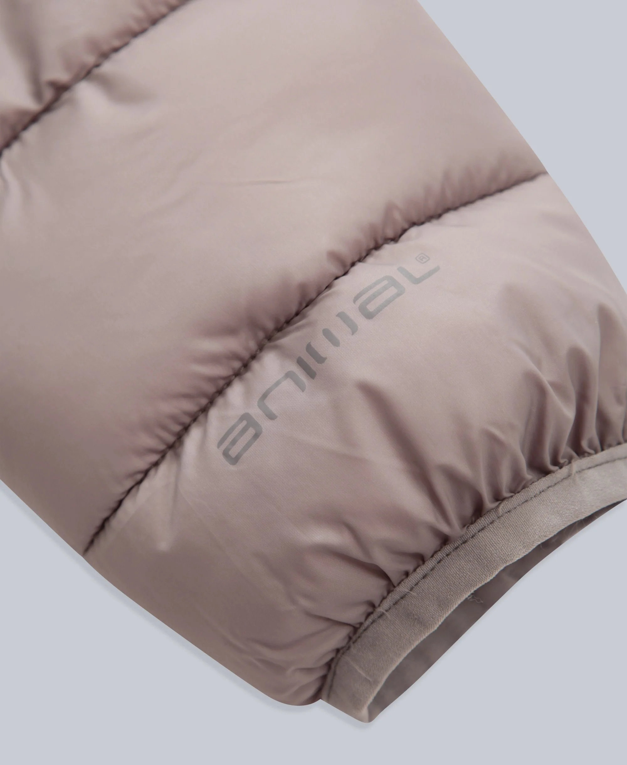 Frankie Womens Longline Padded Jacket - Taupe - Image 5