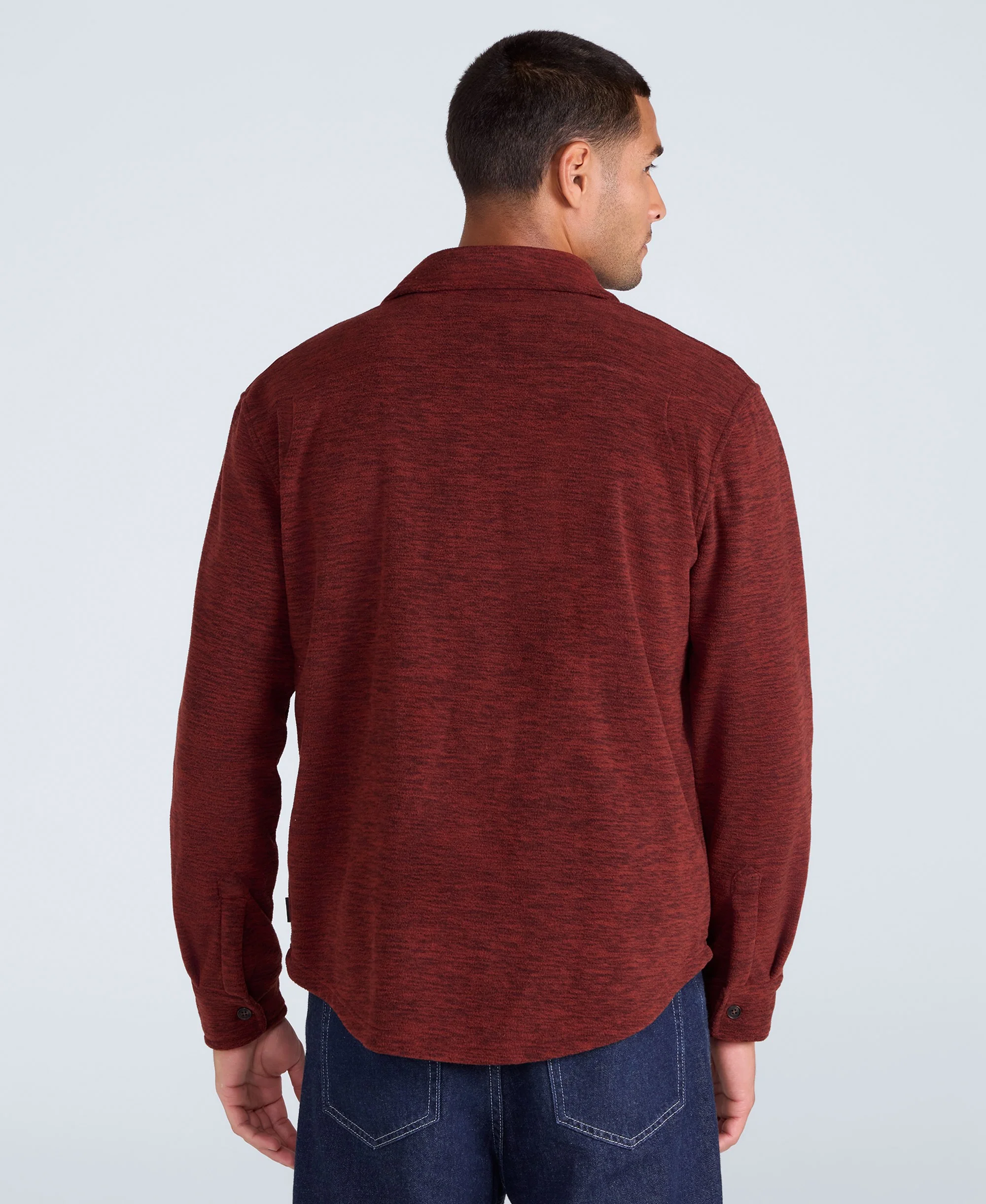 George Mens Fleece Shirt - Red - Image 3