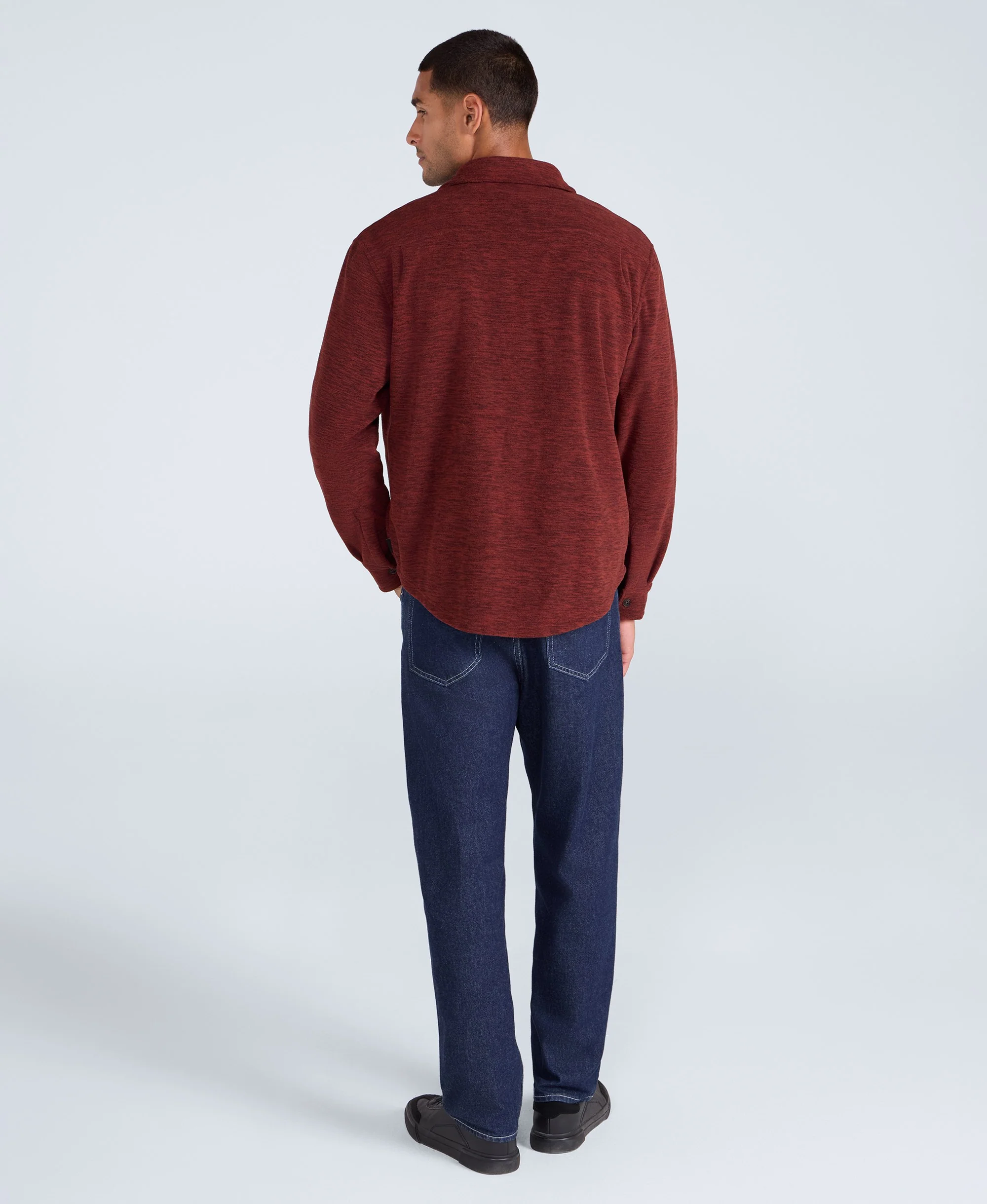 George Mens Fleece Shirt - Red - Image 4