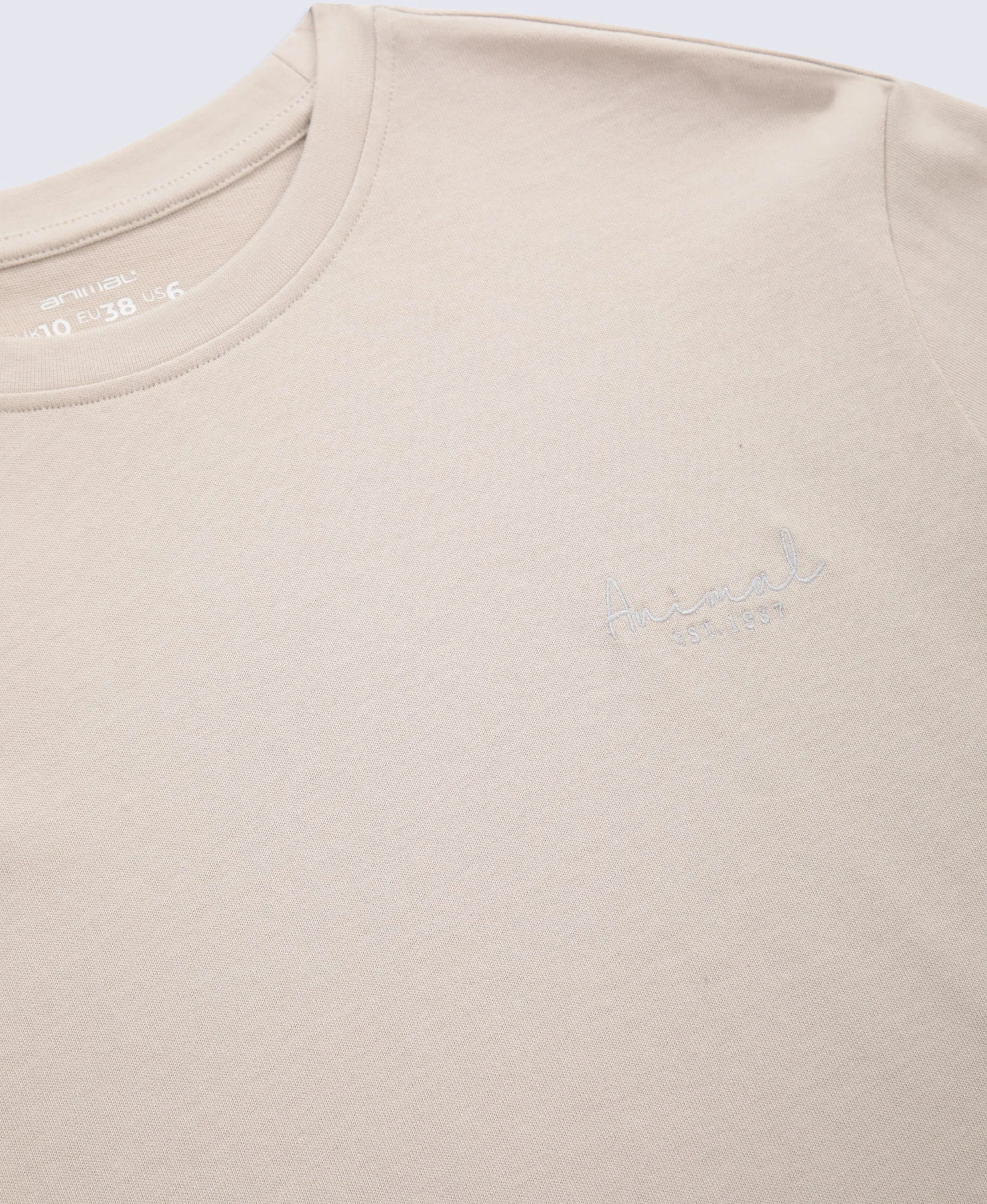 Grace Womens Heavyweight T-Shirt - Beige - Image 4