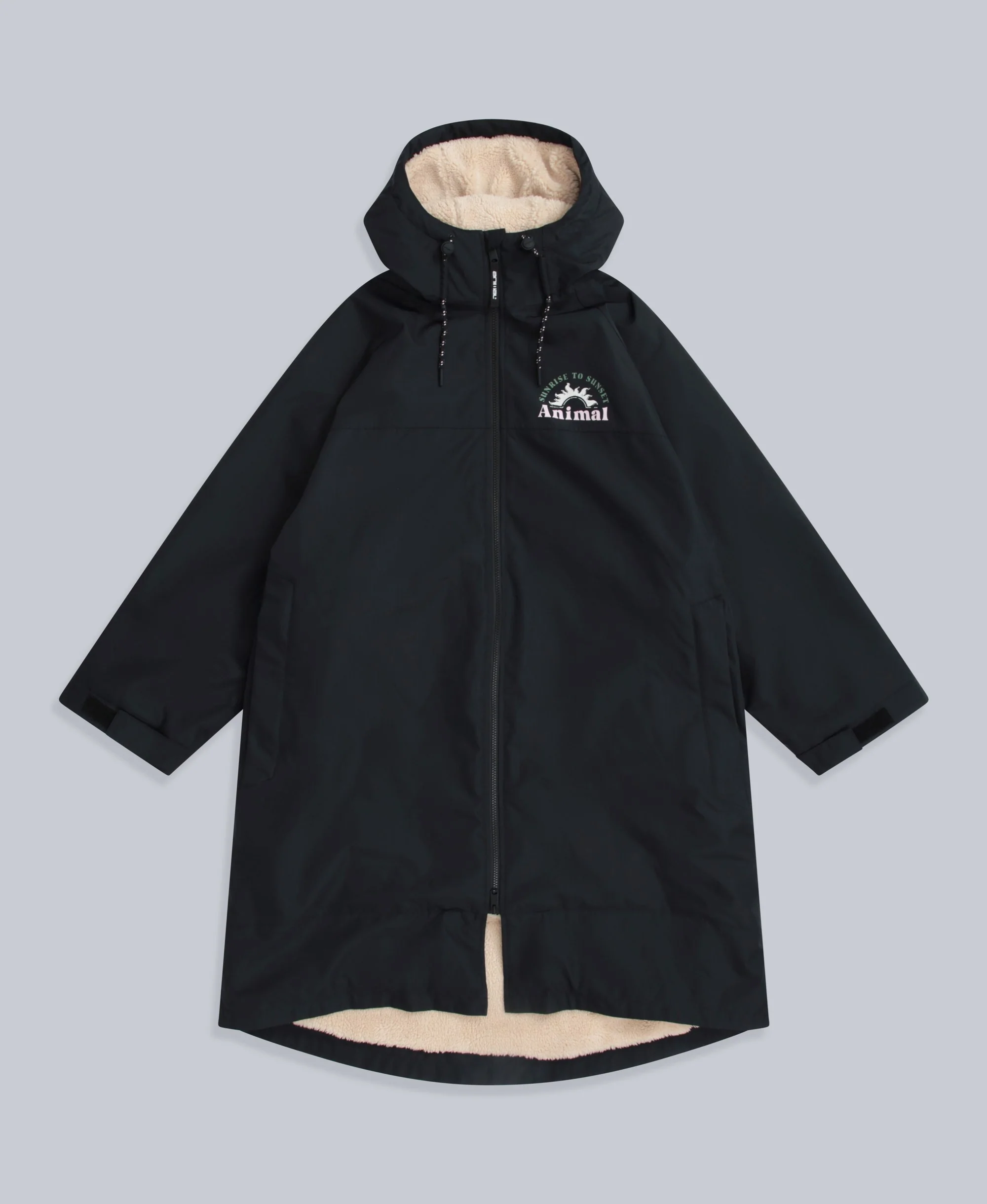Hazey Womens Waterproof Beach Parka - Black - Image 5
