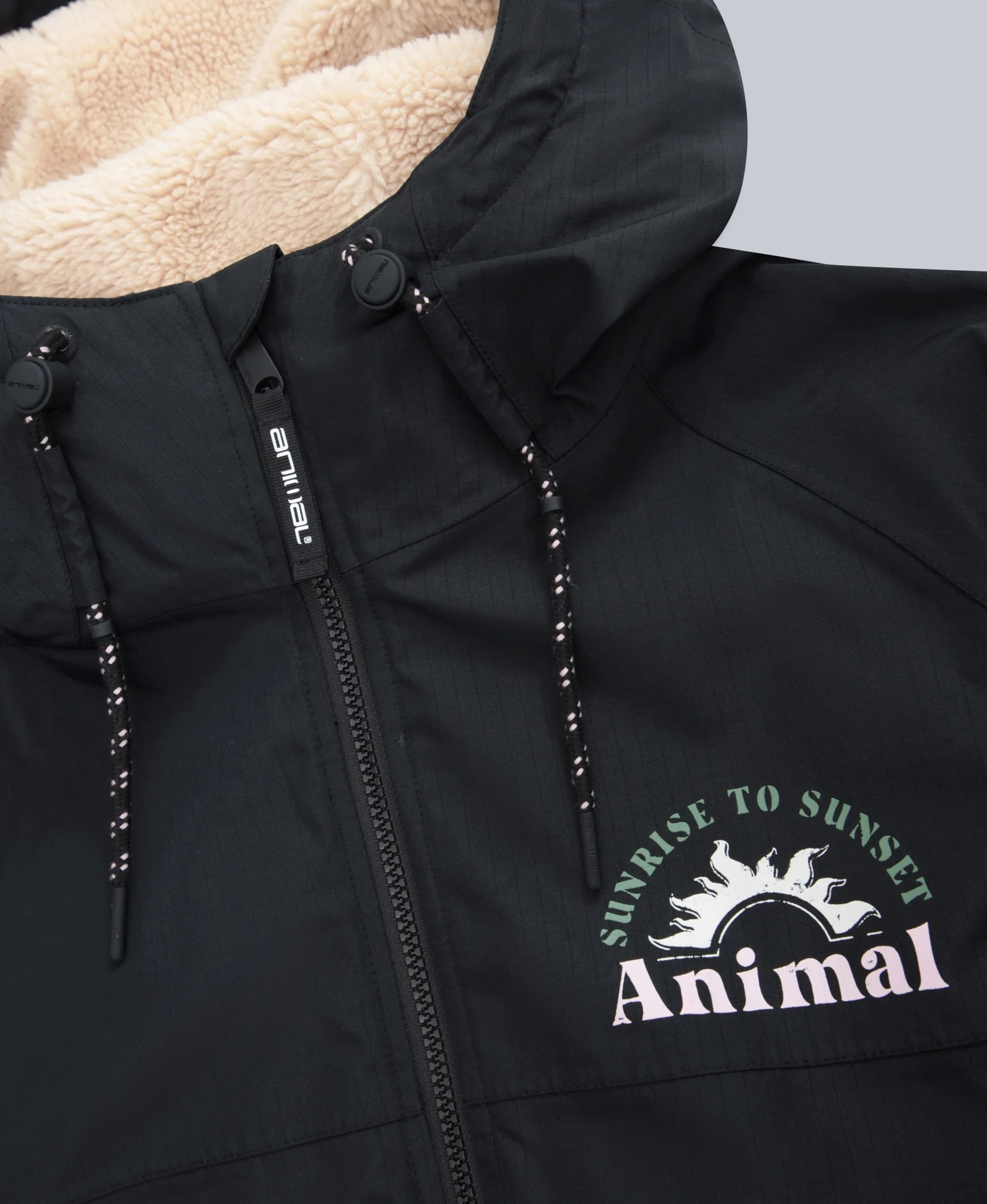 Hazey Womens Waterproof Beach Parka - Black - Image 7