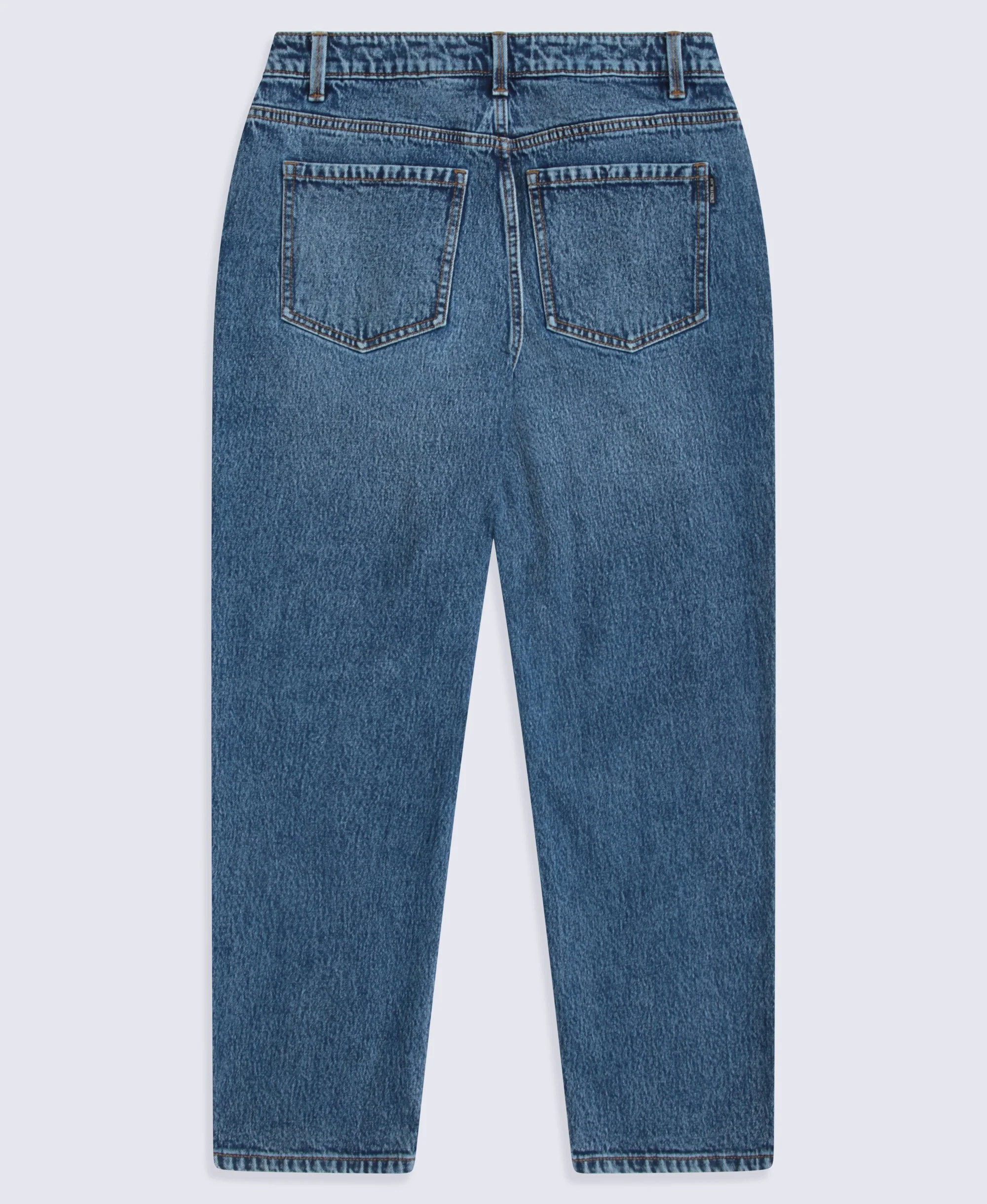 High Waisted Straight Leg Womens Jeans - Dark Blue - Image 6