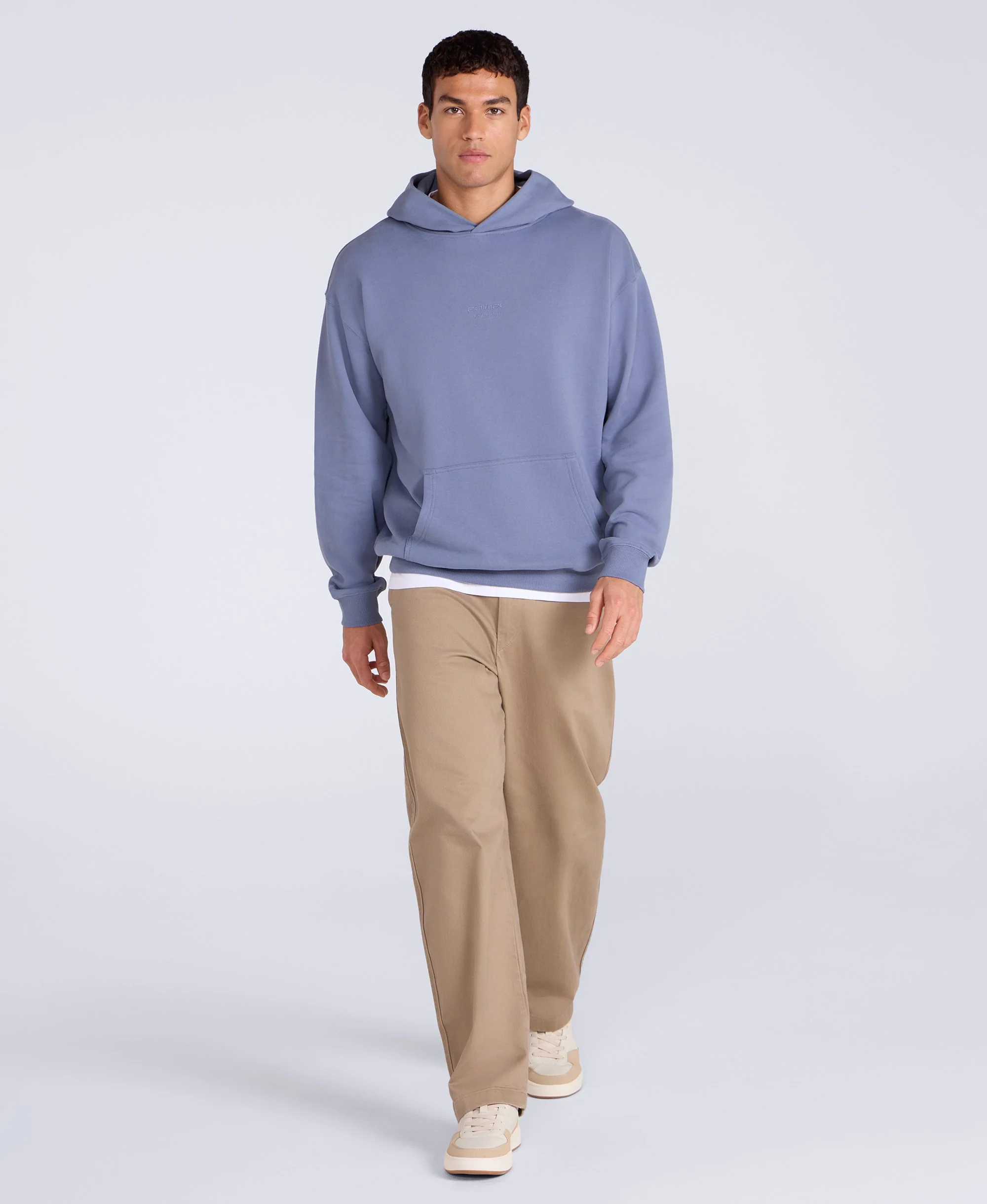 Icon Mens Drop Shoulder Hoodie - Blue - Image 3
