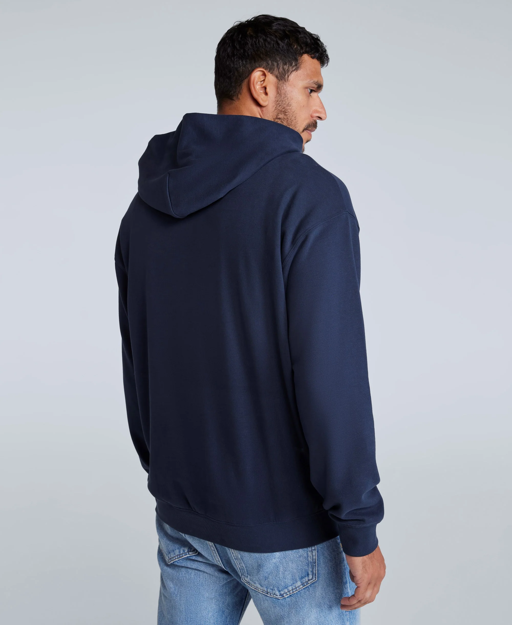 Icon Mens Drop Shoulder Hoodie - Navy - Image 3