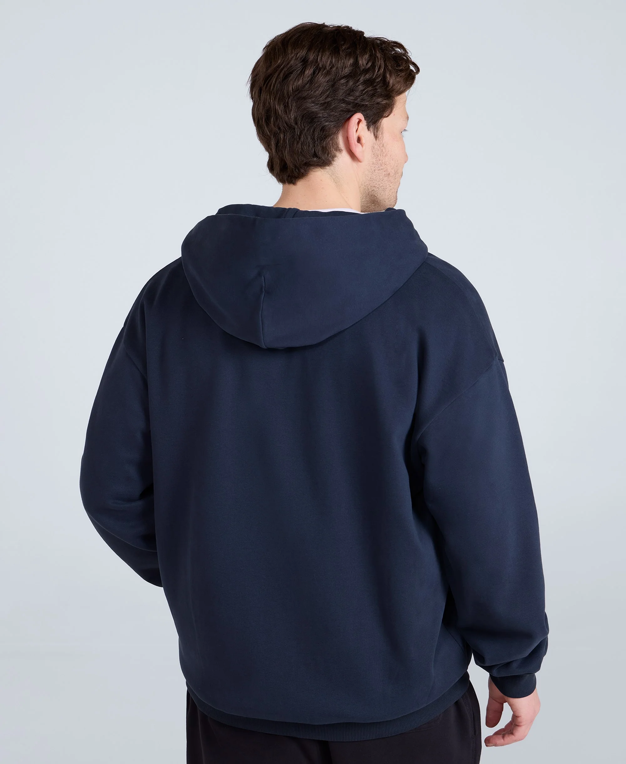 Icon Mens Logo Zip Through Hoodie - Dark Blue - Image 3