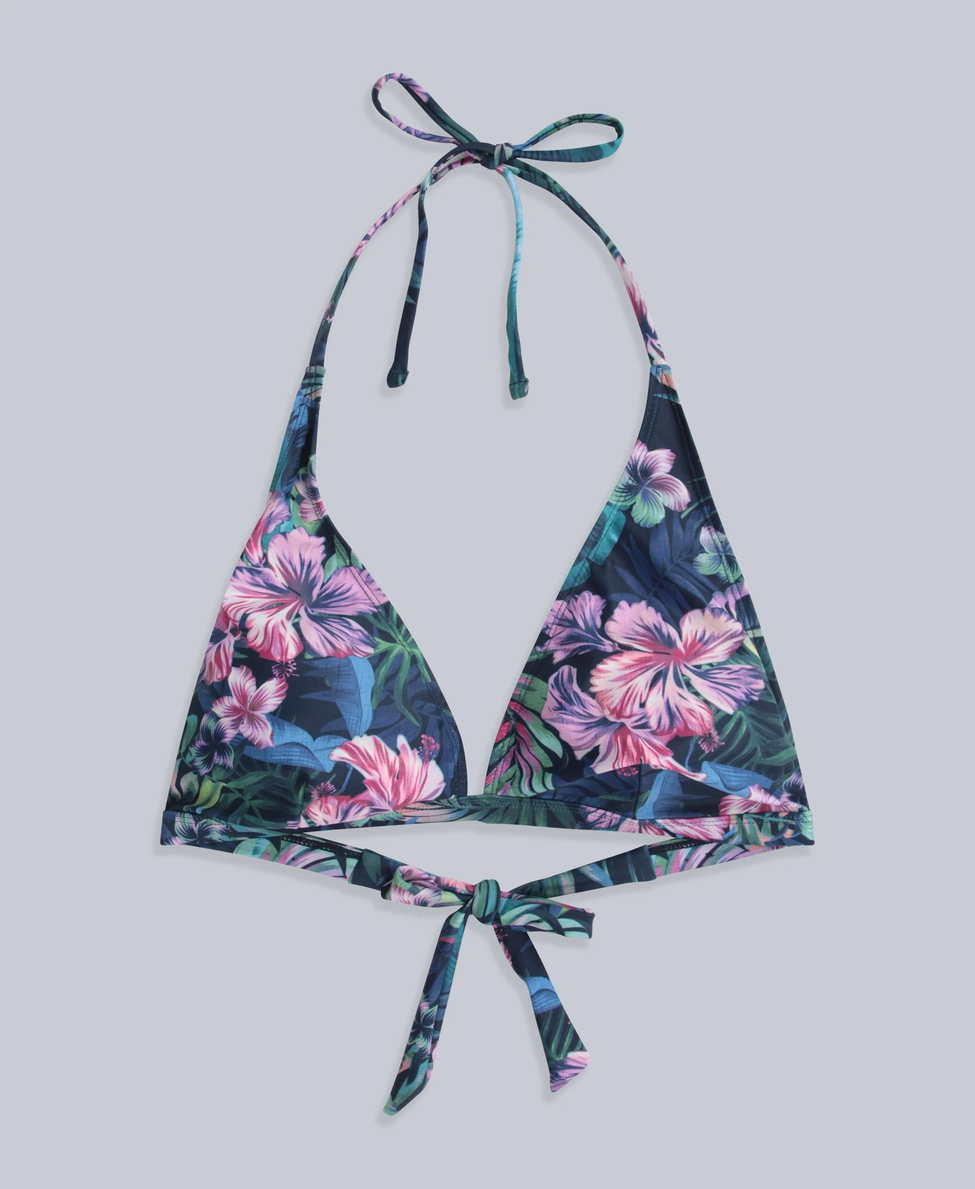 Iona Womens Halter Printed Bikini Top - Dark Blue - Image 5