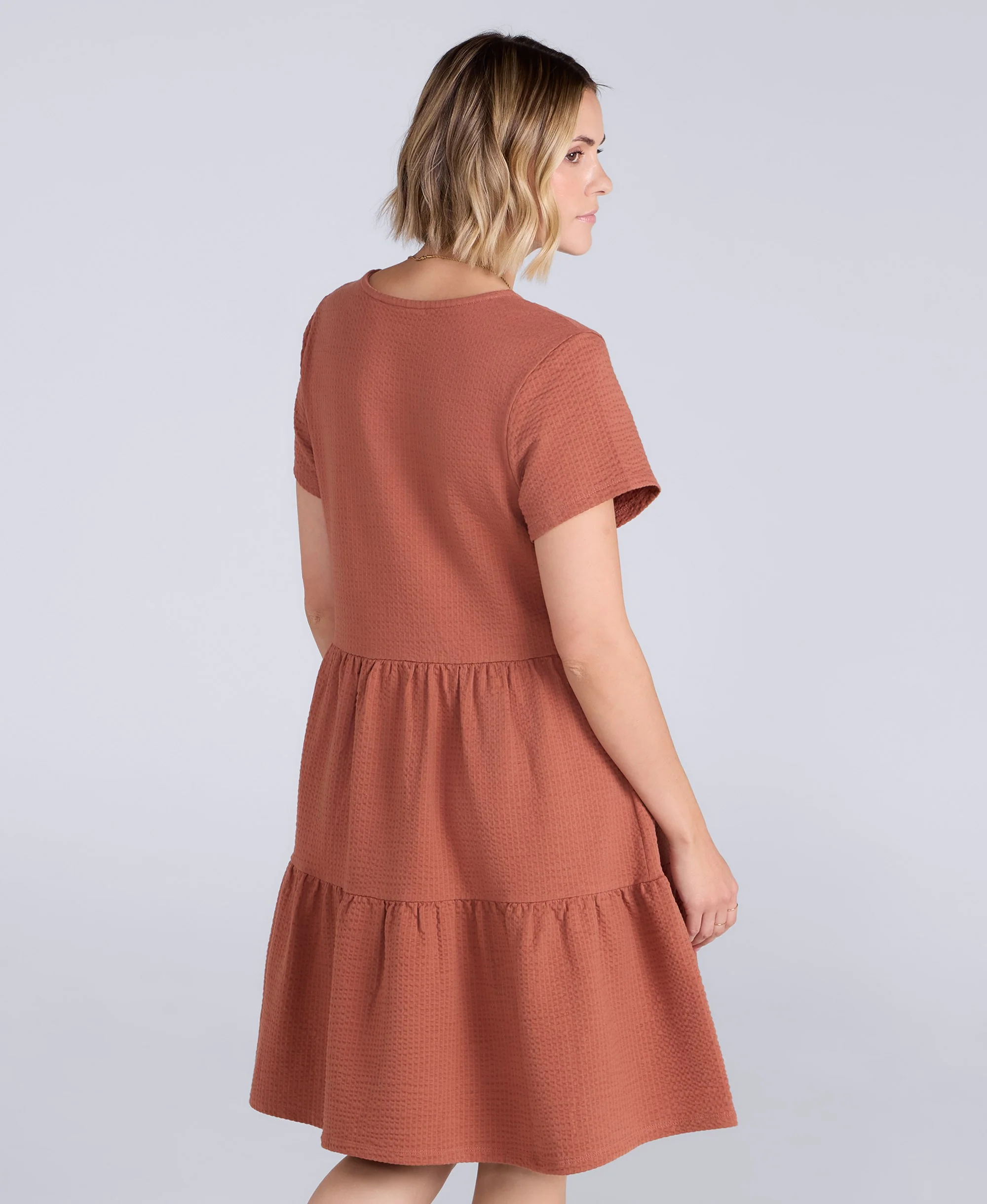 Iris Textured Dress - Rust - Image 3