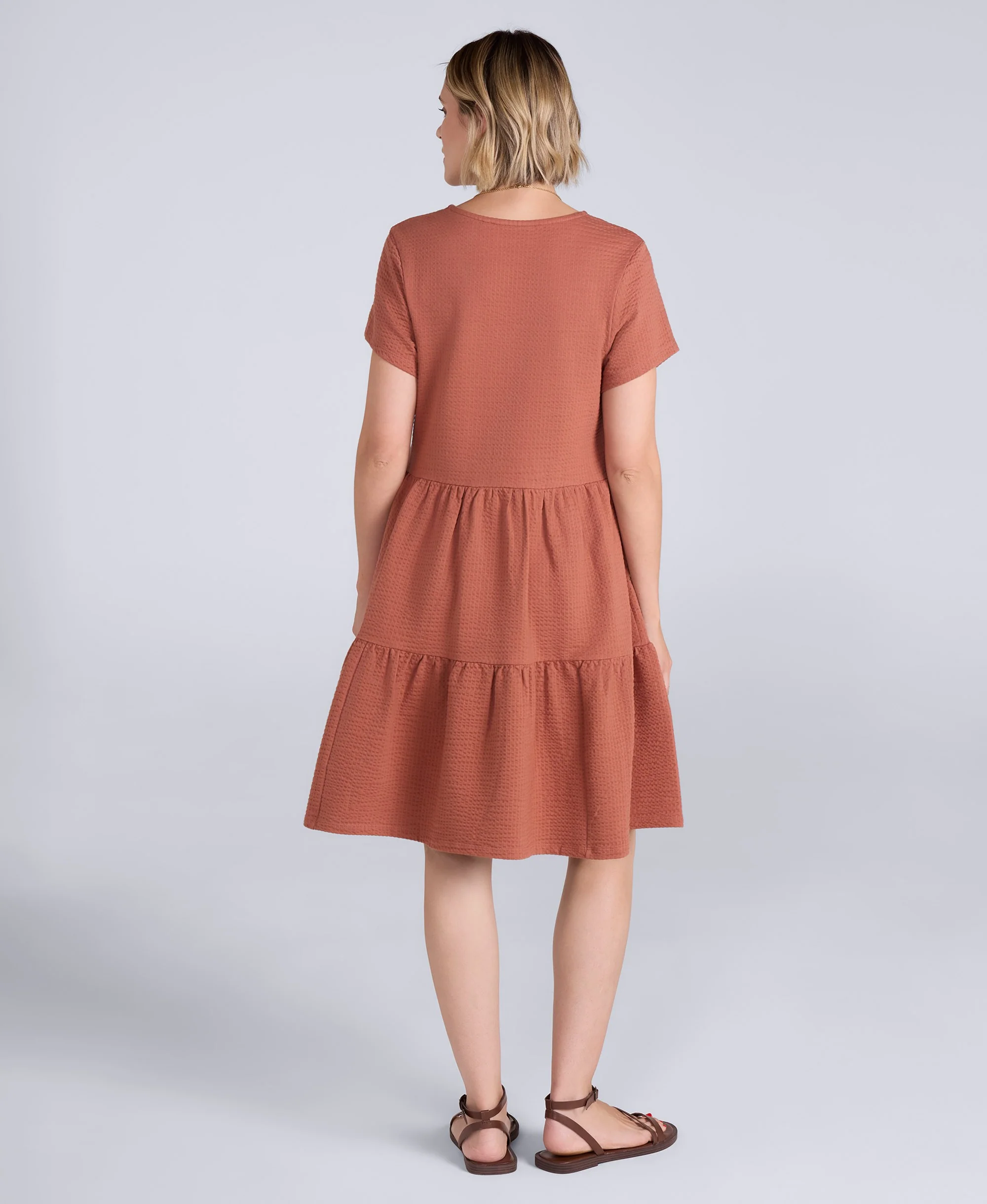 Iris Textured Dress - Rust - Image 4