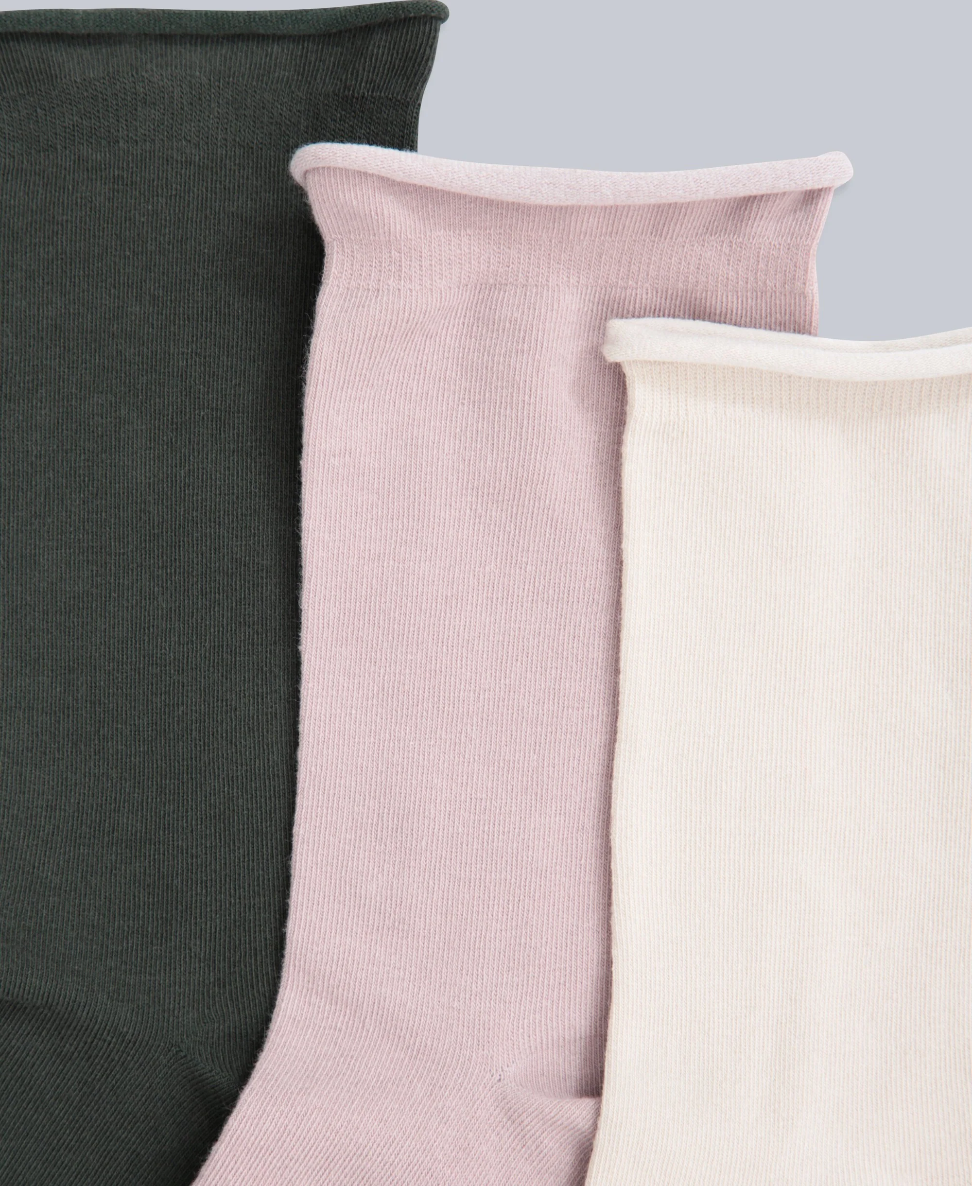 Isla Womens Roll Hem Mid Calf Socks- 3 Packs - Green - Image 9