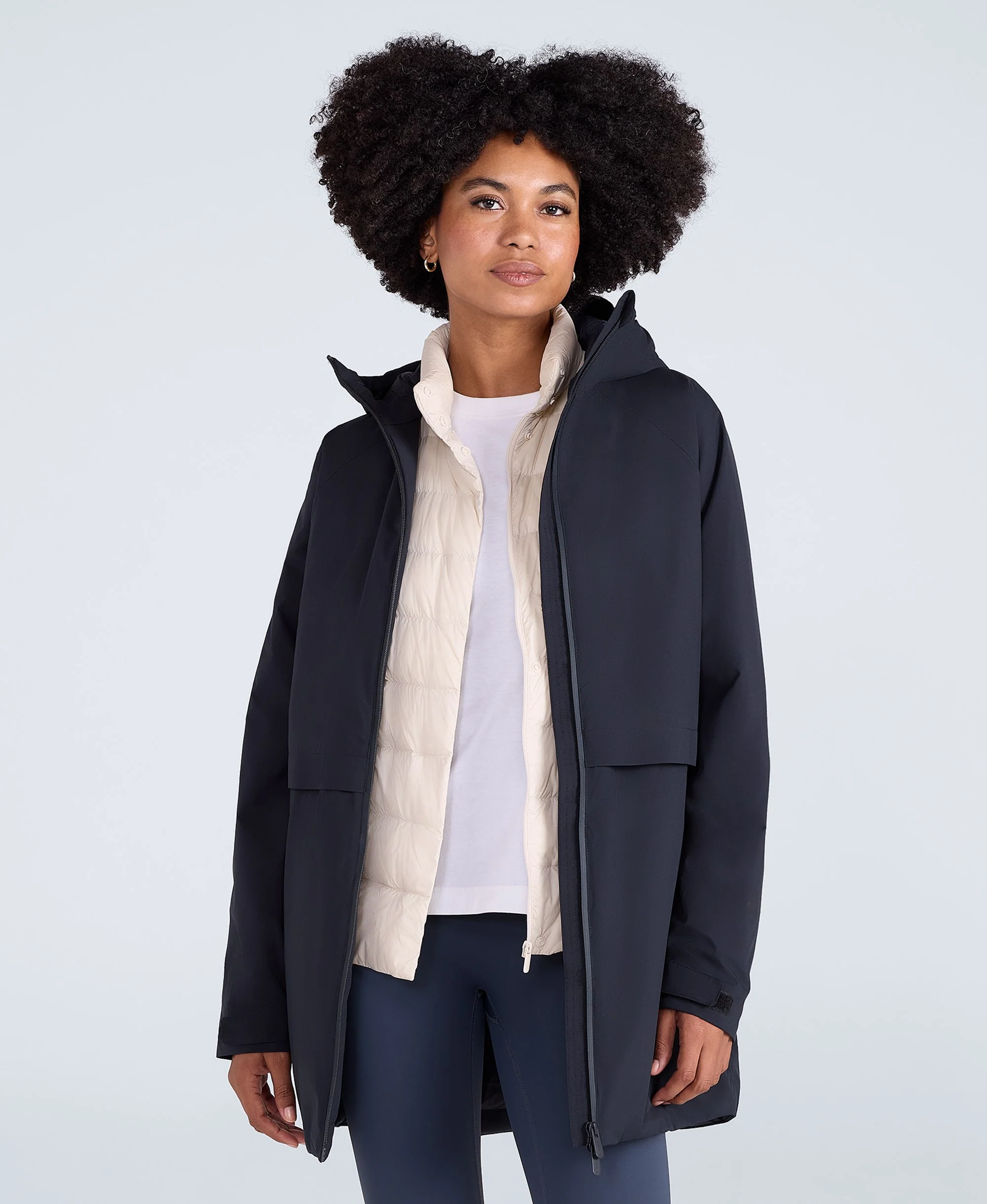 Jackie Waterproof Womens Padded Jacket - Black - Image 3