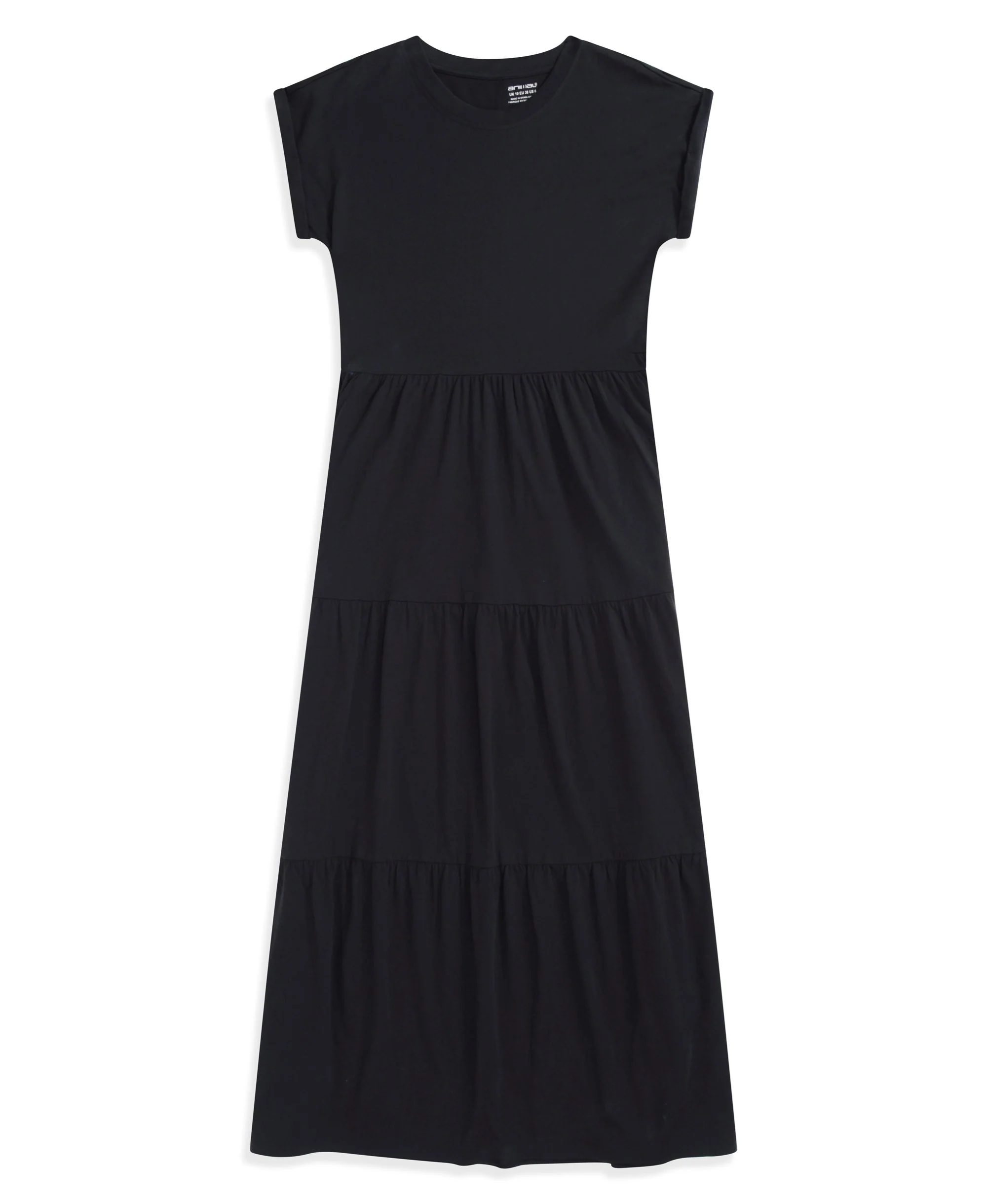 Jersey Womens Maxi Tiered Dress - Black - Image 5