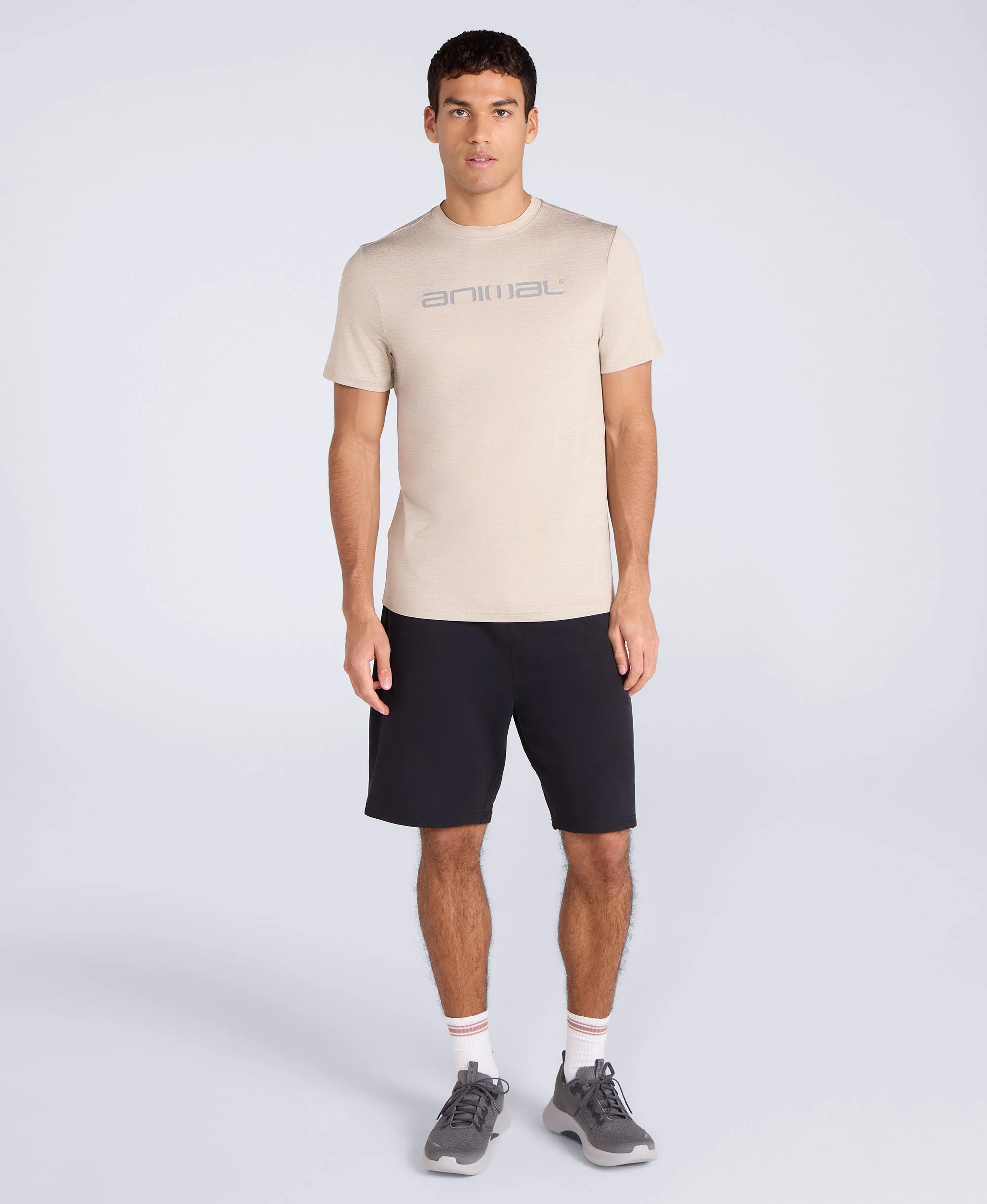 Latero Mens Logo Swim Tee - Beige - Image 2