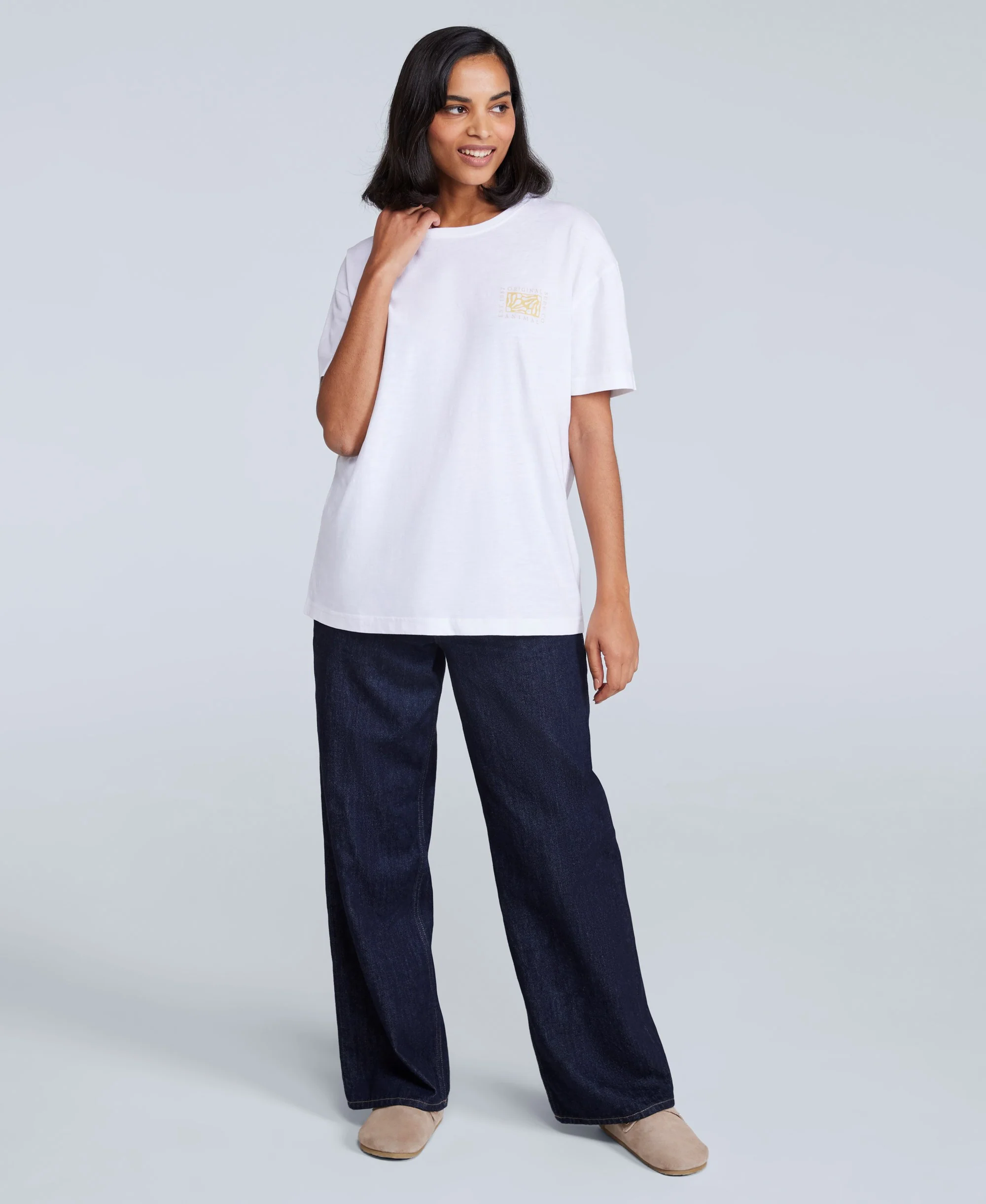 Leena Womens Boxy T-Shirt - White - Image 3