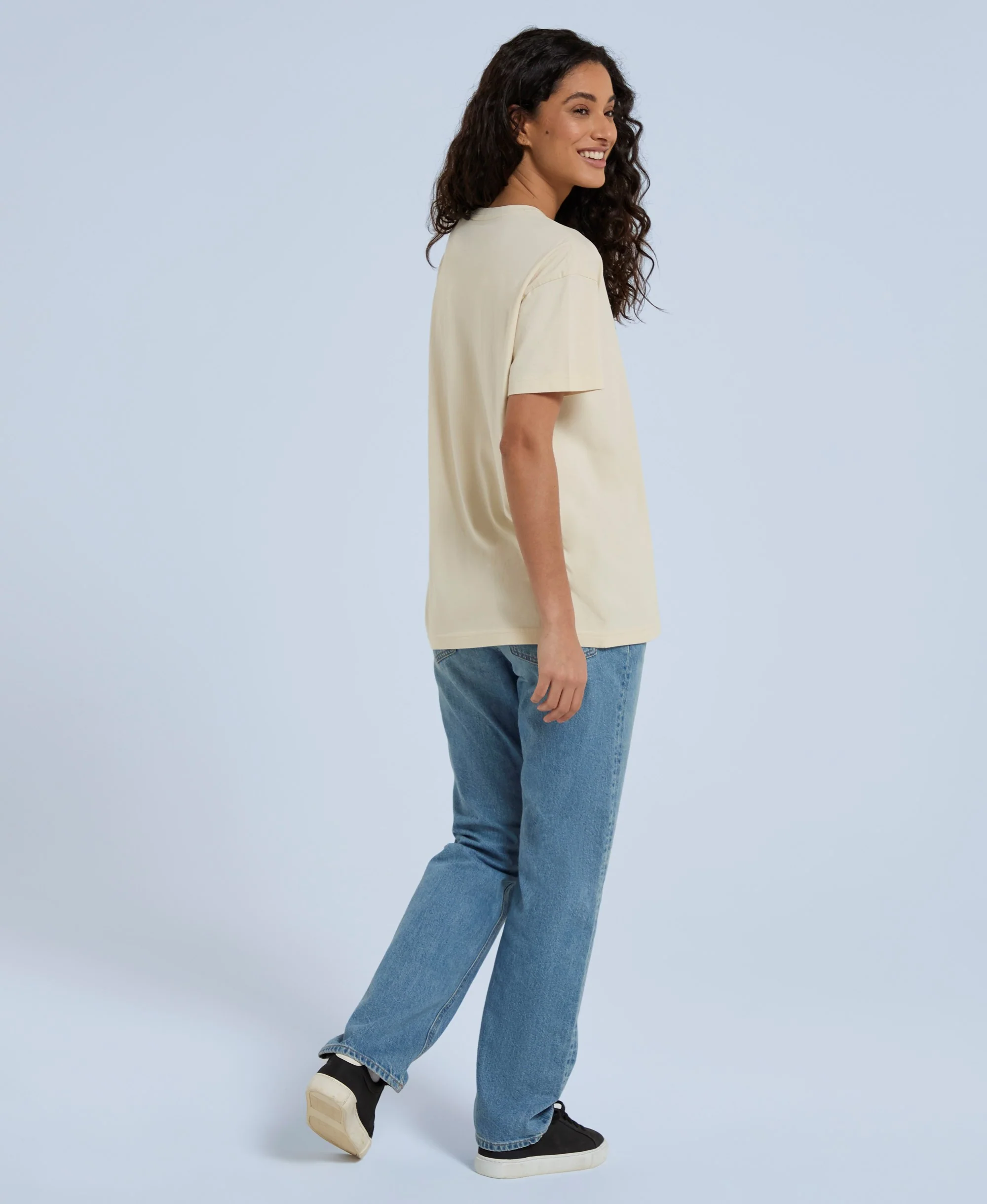 Leena Womens Boxy T-Shirt - Off White - Image 3