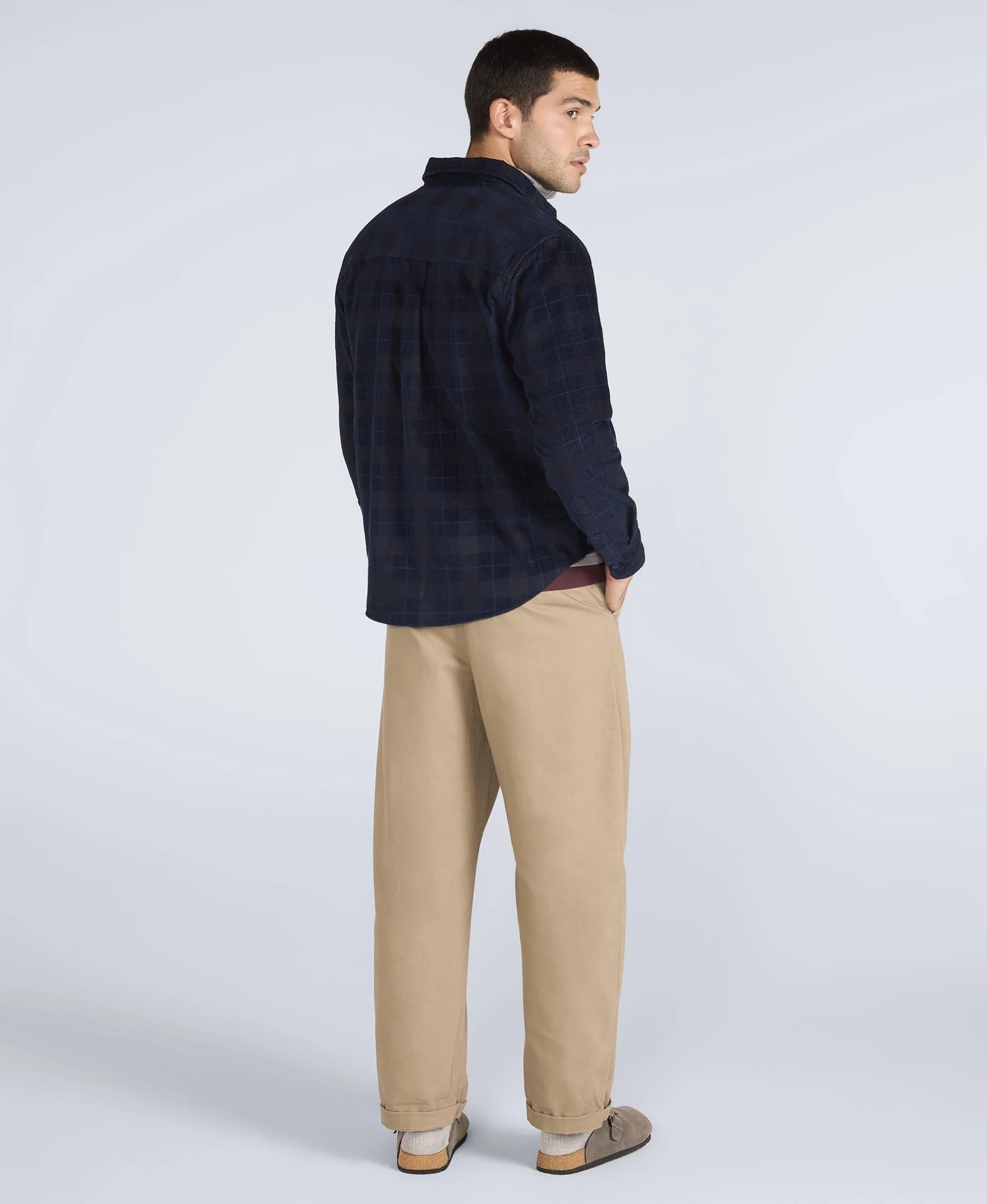 Lewis Mens Cord Shirt - Charcoal - Image 5
