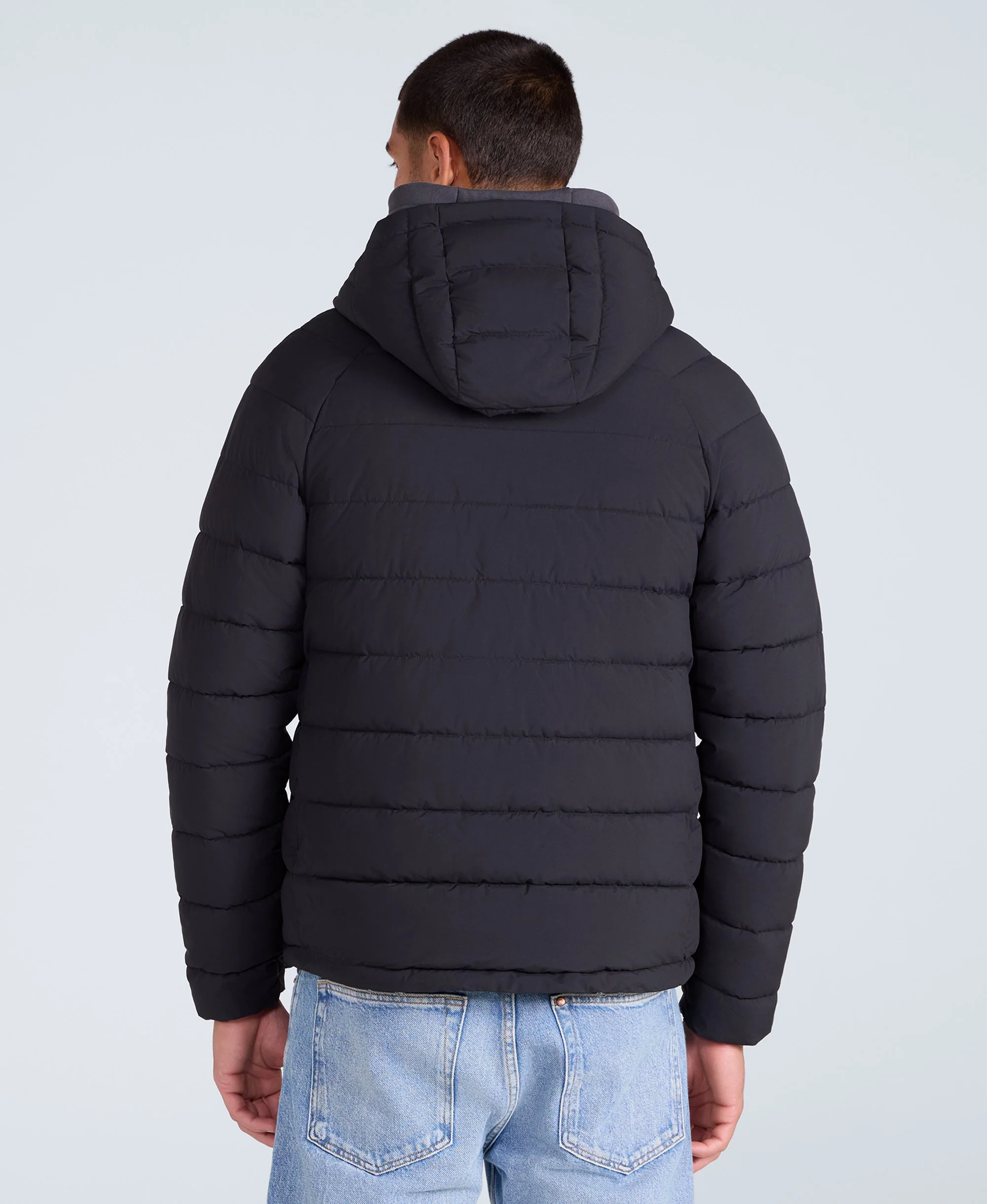 Light Cloud Cosi Hooded Mens Padded Jacket - Black - Image 5