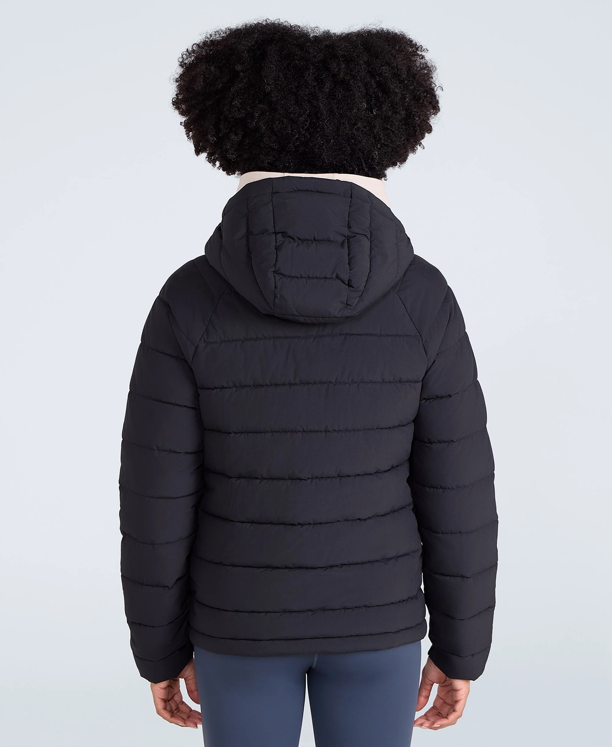Light Cloud Cosi Hooded Womens Padded Jacket - Jet Black - Image 5