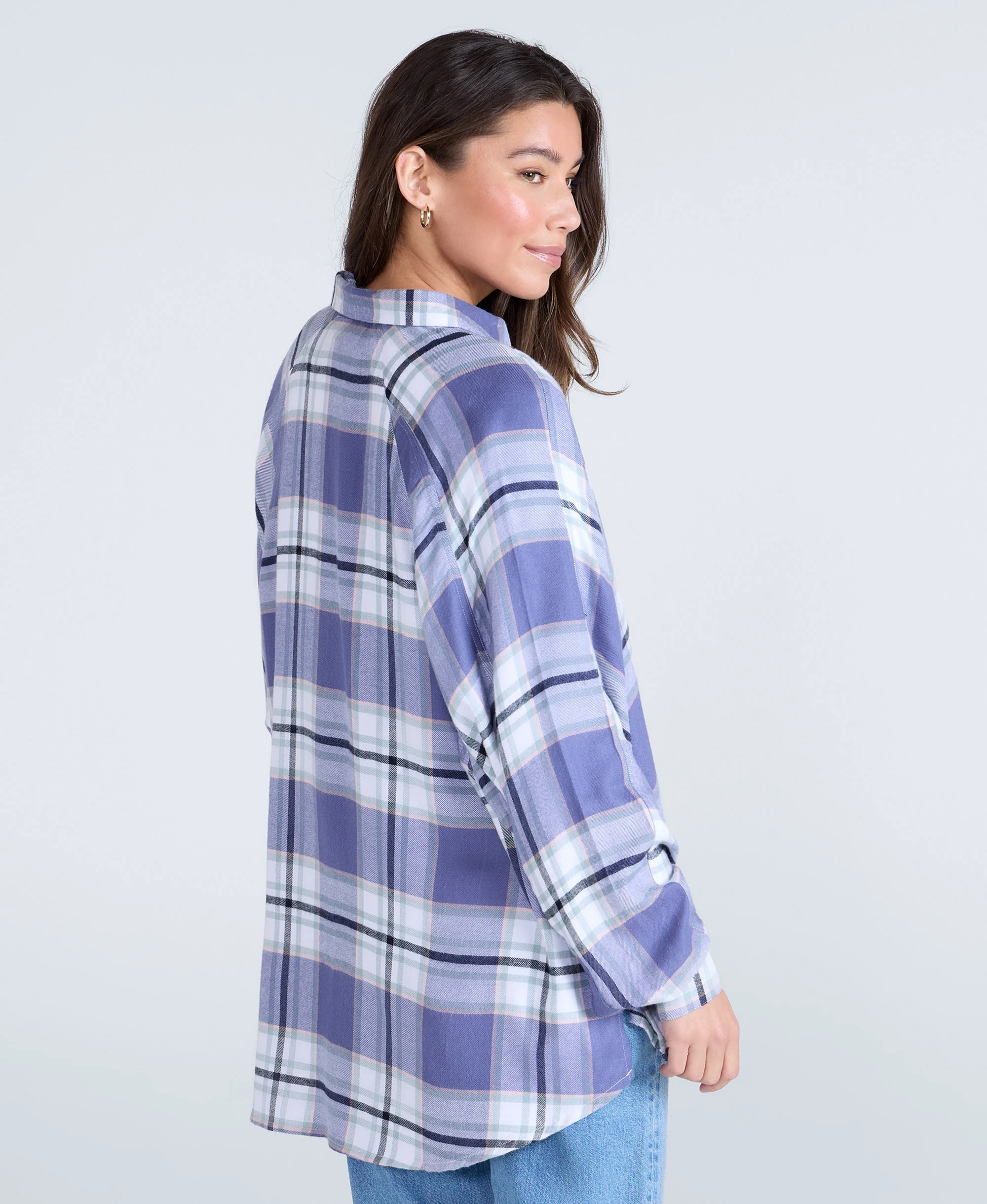 Lottie Womens Supersoft Relaxed Shirt - Blue - Image 3