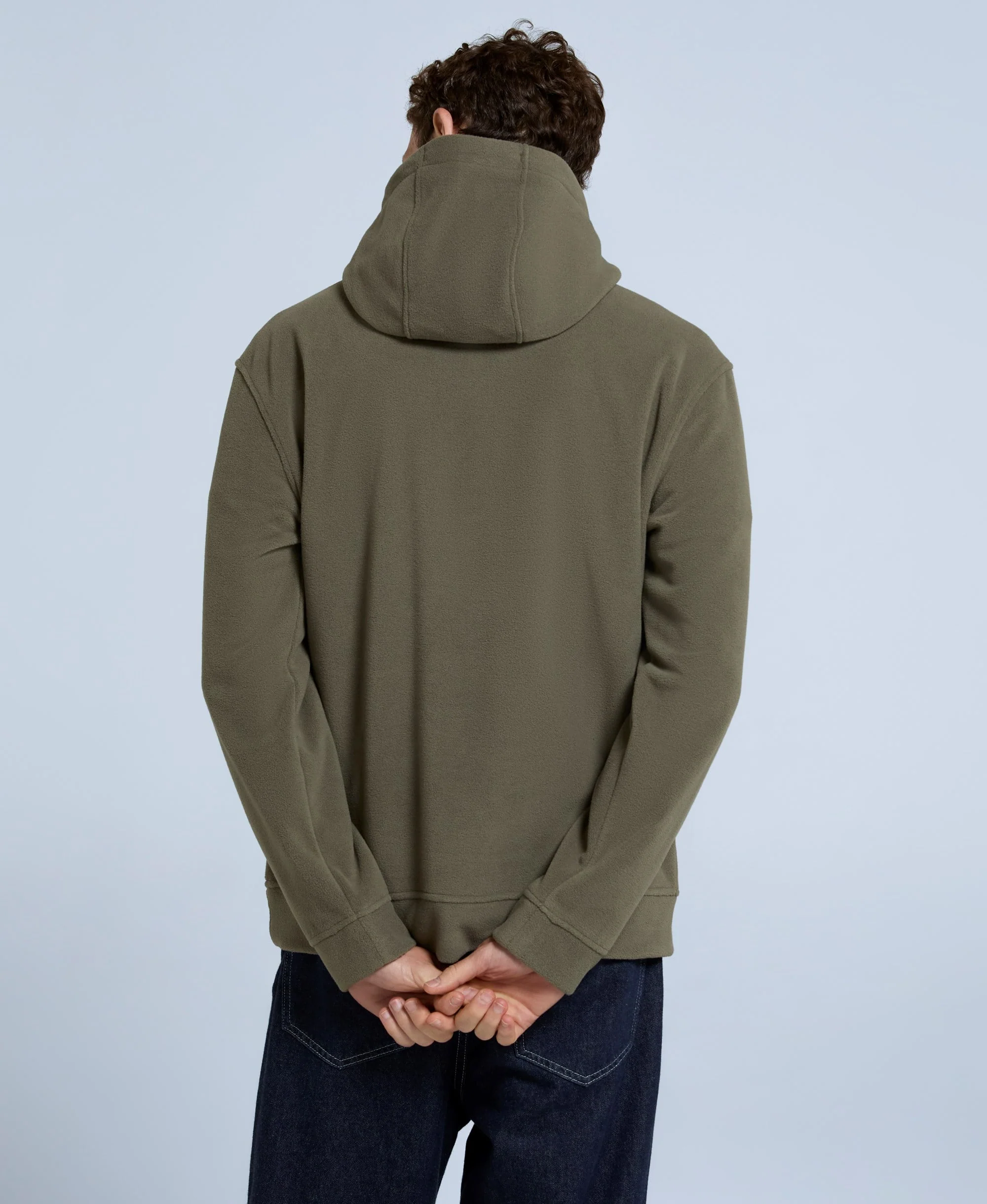 Louis Mens Fleece Hoodie - Khaki - Image 9