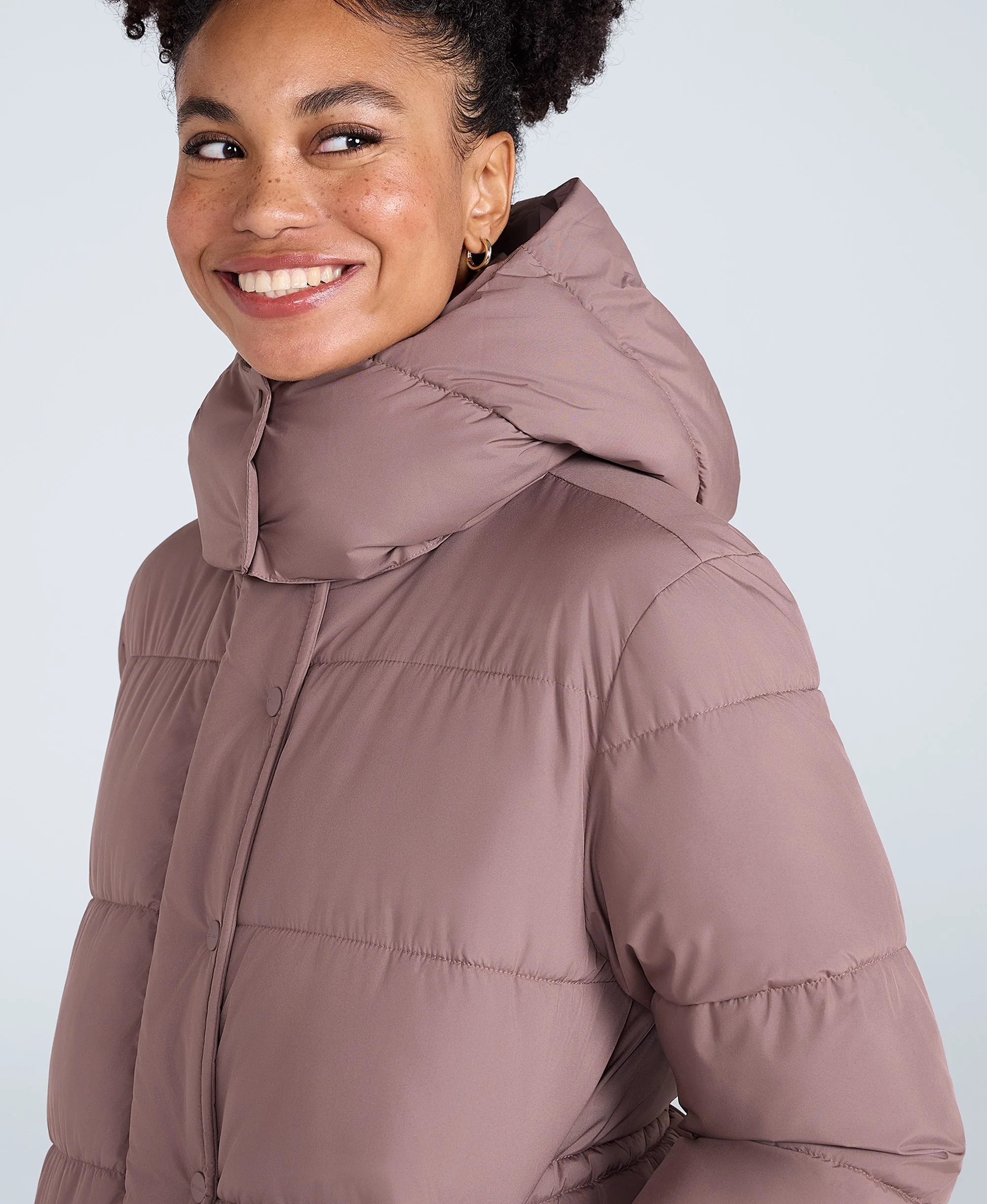 Maeve Womens Puffer Jacket - Taupe - Image 4