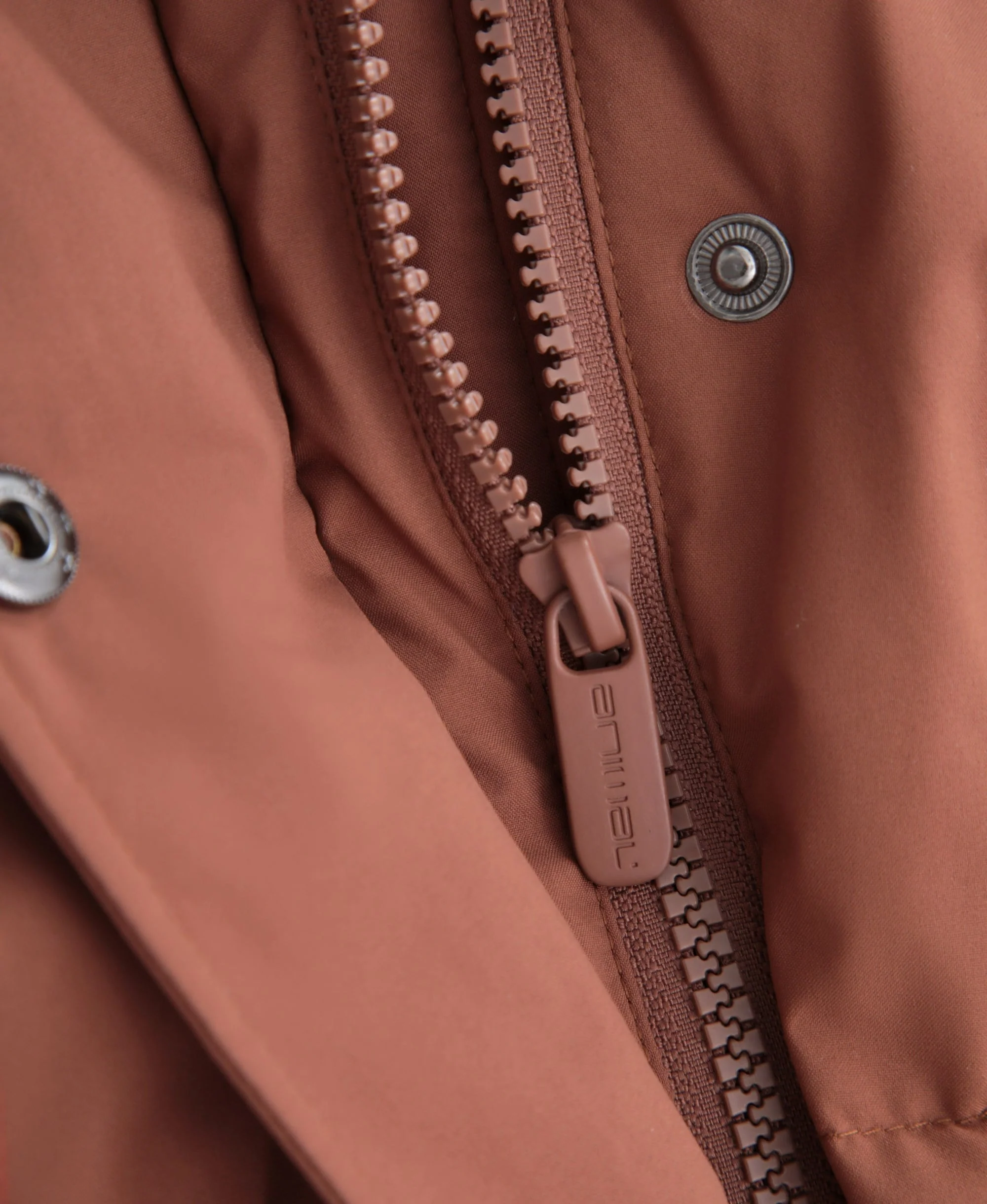 Maggie Womens Waisted Baffle Coat - Rust - Image 11